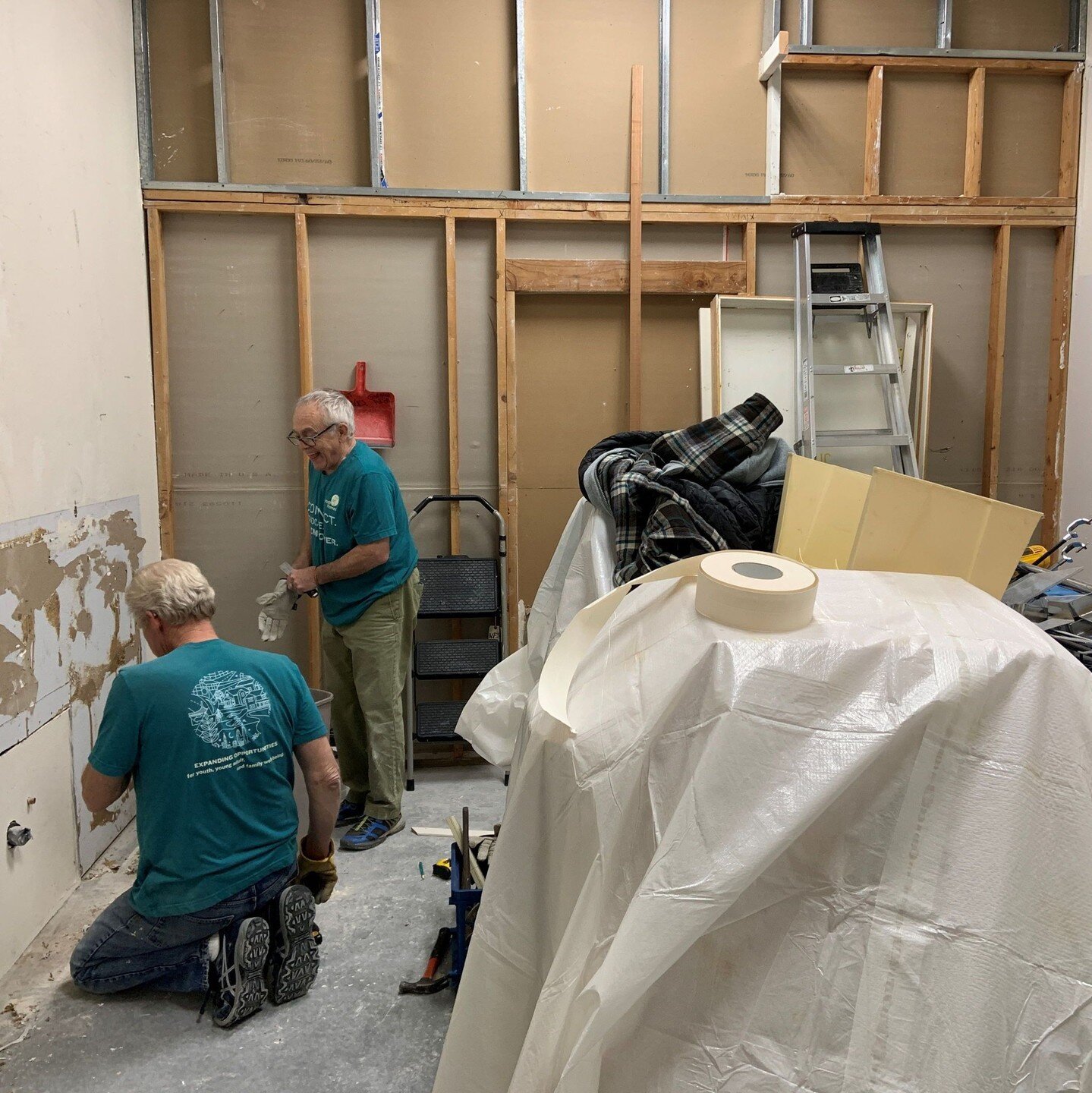 Enjoy a few &quot;work in progress&quot; photos from our Thrift Store expansion 🛠️ We can't wait for you to enjoy this new space! Did you know that all of the work on the expanded space is being done by our maintenance volunteers and a transition-ag