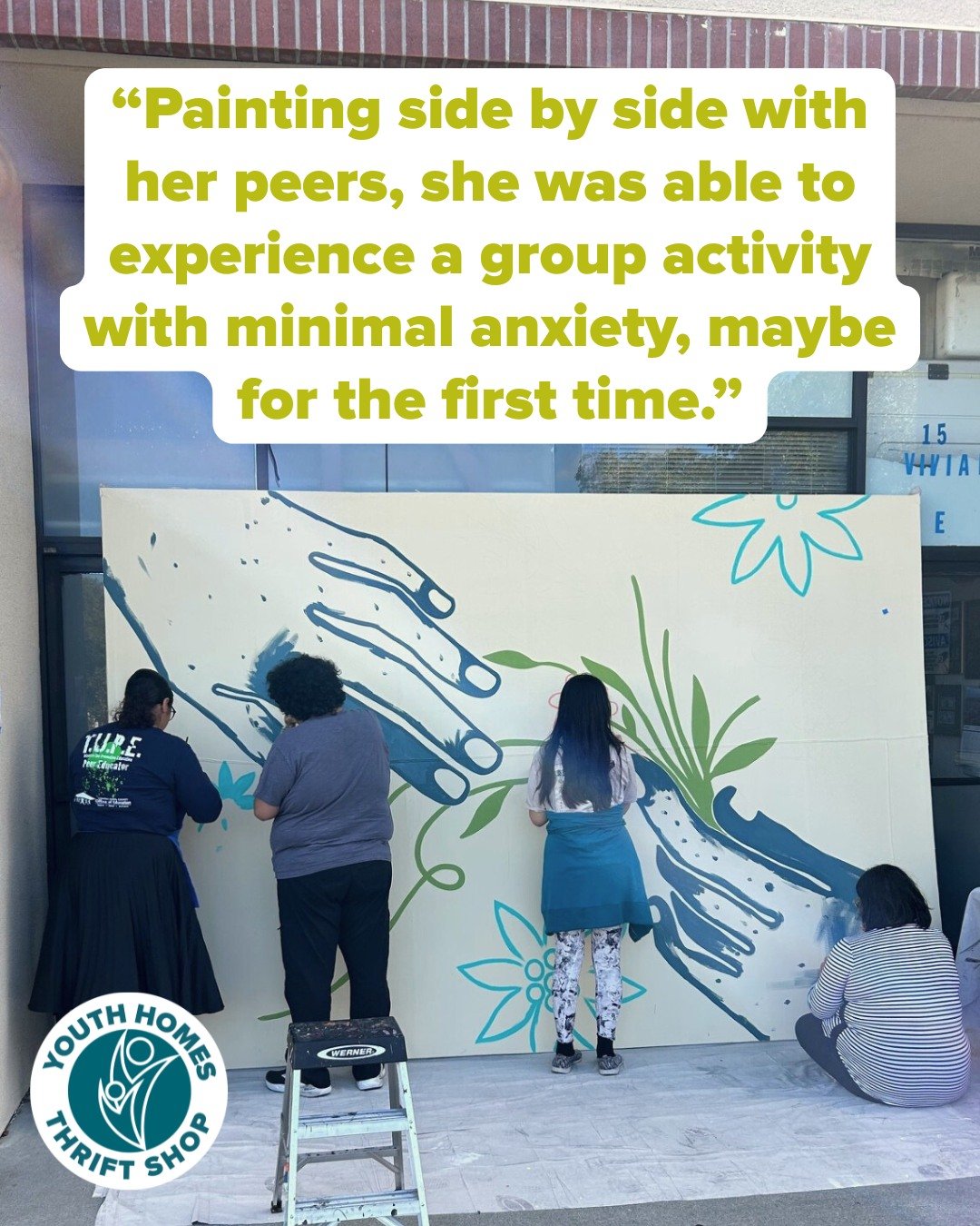 &quot;Enthusiasm was high for our young artists when they learned they could help paint a mural at the Thrift Shop. Some of our clients struggle with very difficult challenges, and art is not just something they are good at, but a way to be centered,