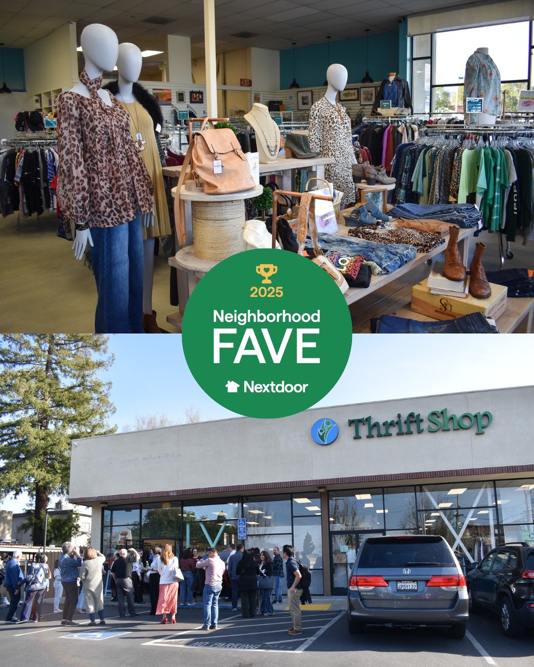 THANK YOU to our incredible community for voting us as one of their Neighborhood Faves on Nextdoor! 🏆 It is our pleasure to serve as a community hub in the East Bay where folks can gather, find incredible deals, donate their pre-loved treasures, and