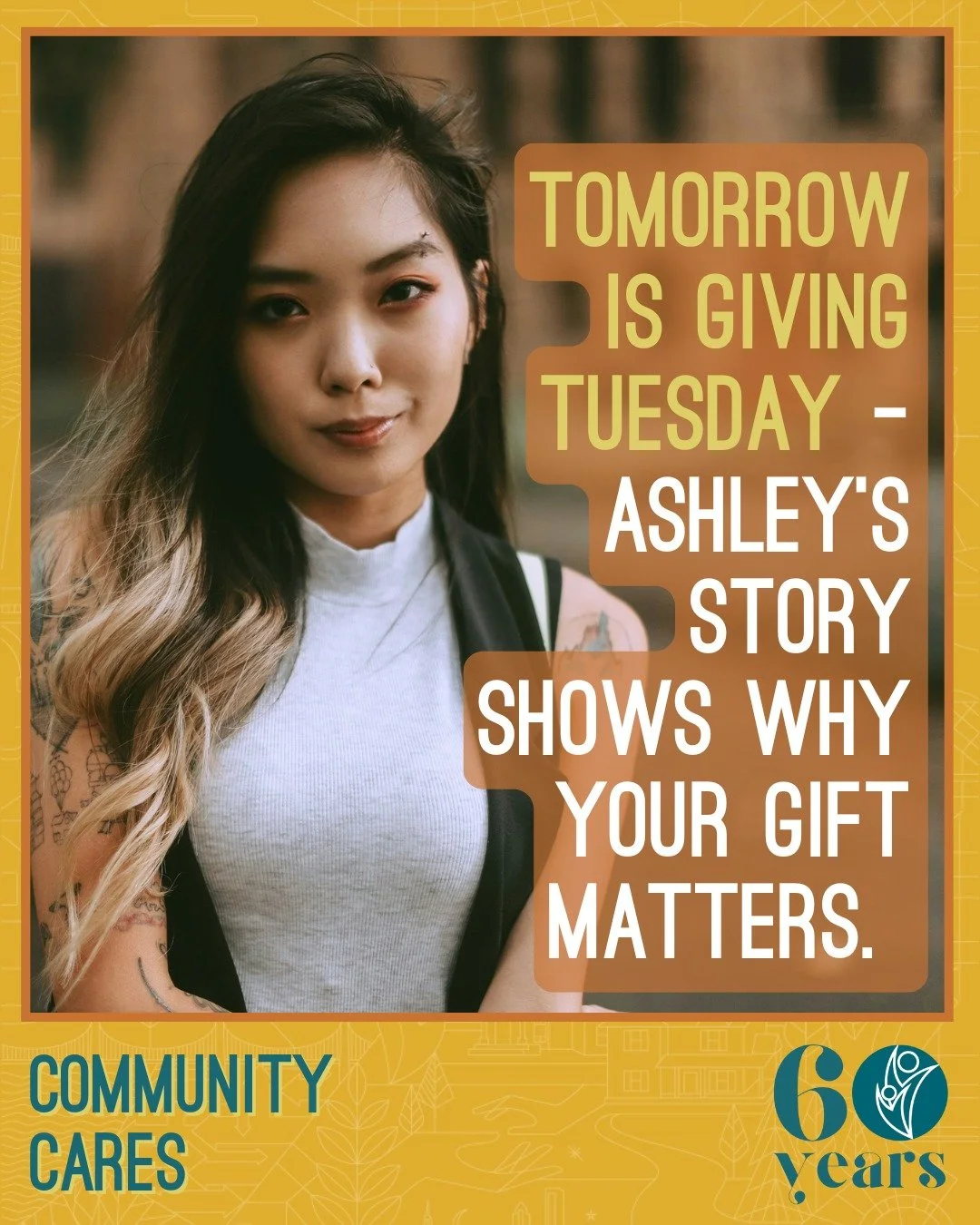 Tomorrow is #GivingTuesday, and we urgently need your help 🚨 

Ashley* is one of the young people whose life was transformed because her community cared. At 21, she had already faced more trauma than most people see in a lifetime - including sexual 