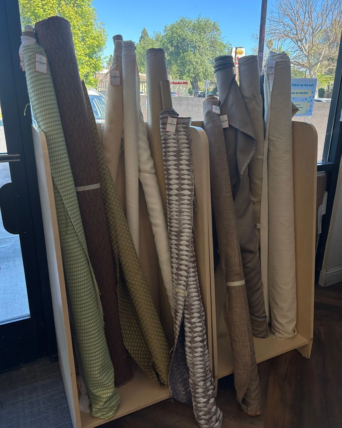 Thank you to @furbelows.fabrics in Danville for donating tons of beautiful material to the shop! If you're in the middle of a sewing project, or just have some fun ideas, stop by the shop today to grab some bolts for an incredible deal 🧵