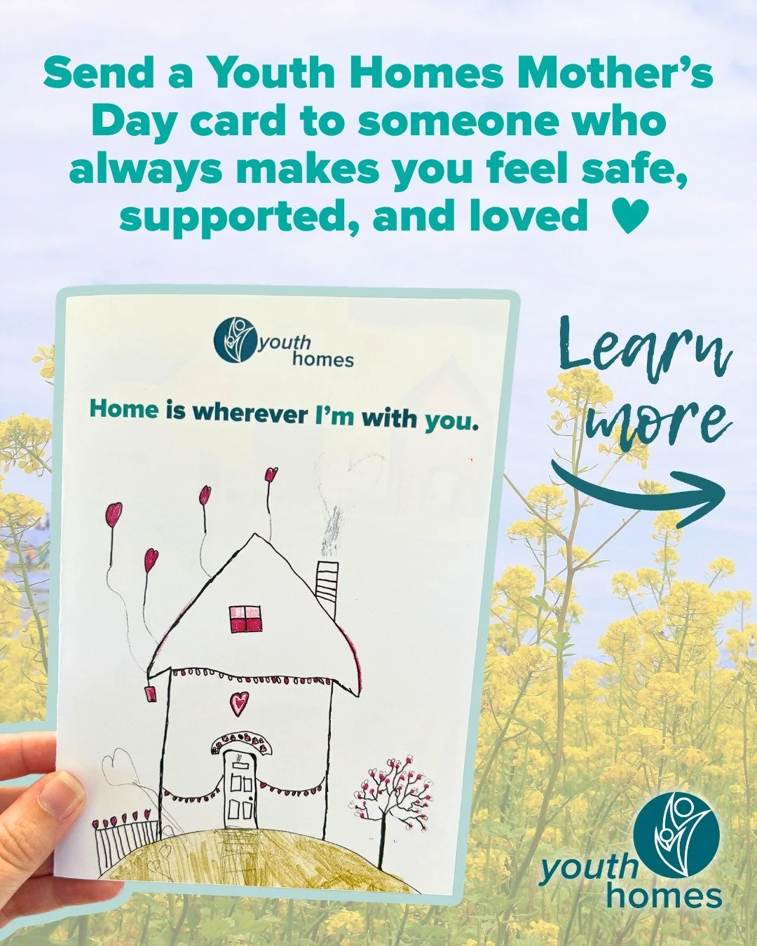 Share appreciation for someone who's always made you feel safe, supported, and loved while supporting Youth Homes' mission to ensure all youth feel that same way 🫂 

These beautiful Youth Homes cards are available online now through April 29th 💌 Fo