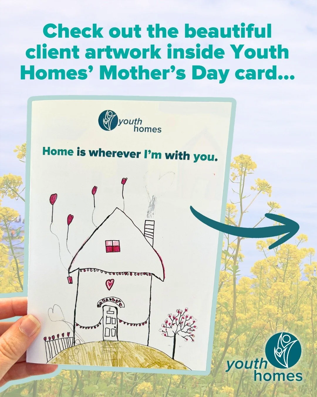 These Mother&rsquo;s Day cards are extra special 💐

Each one features original artwork created by young clients at Youth Homes, showcasing their creativity and unique perspectives on "home" 🏡 For many of the youth we serve, art is more th
