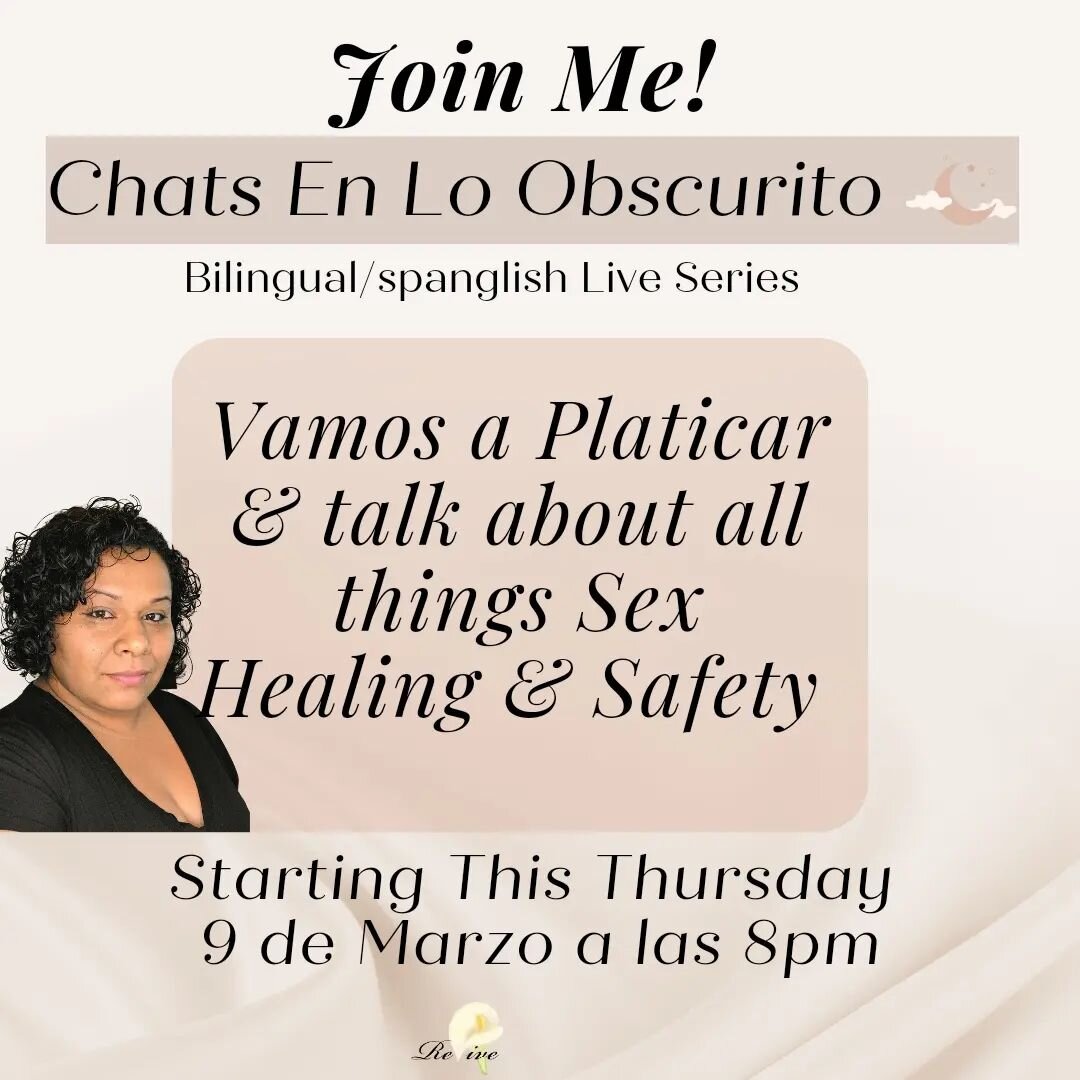 Join me starting this Thursday for the first weekly live series. Vamos a platicar y aprender. 

#sexed #sexeducati̇on #bilingual #healing #survivors #sexualempowerment