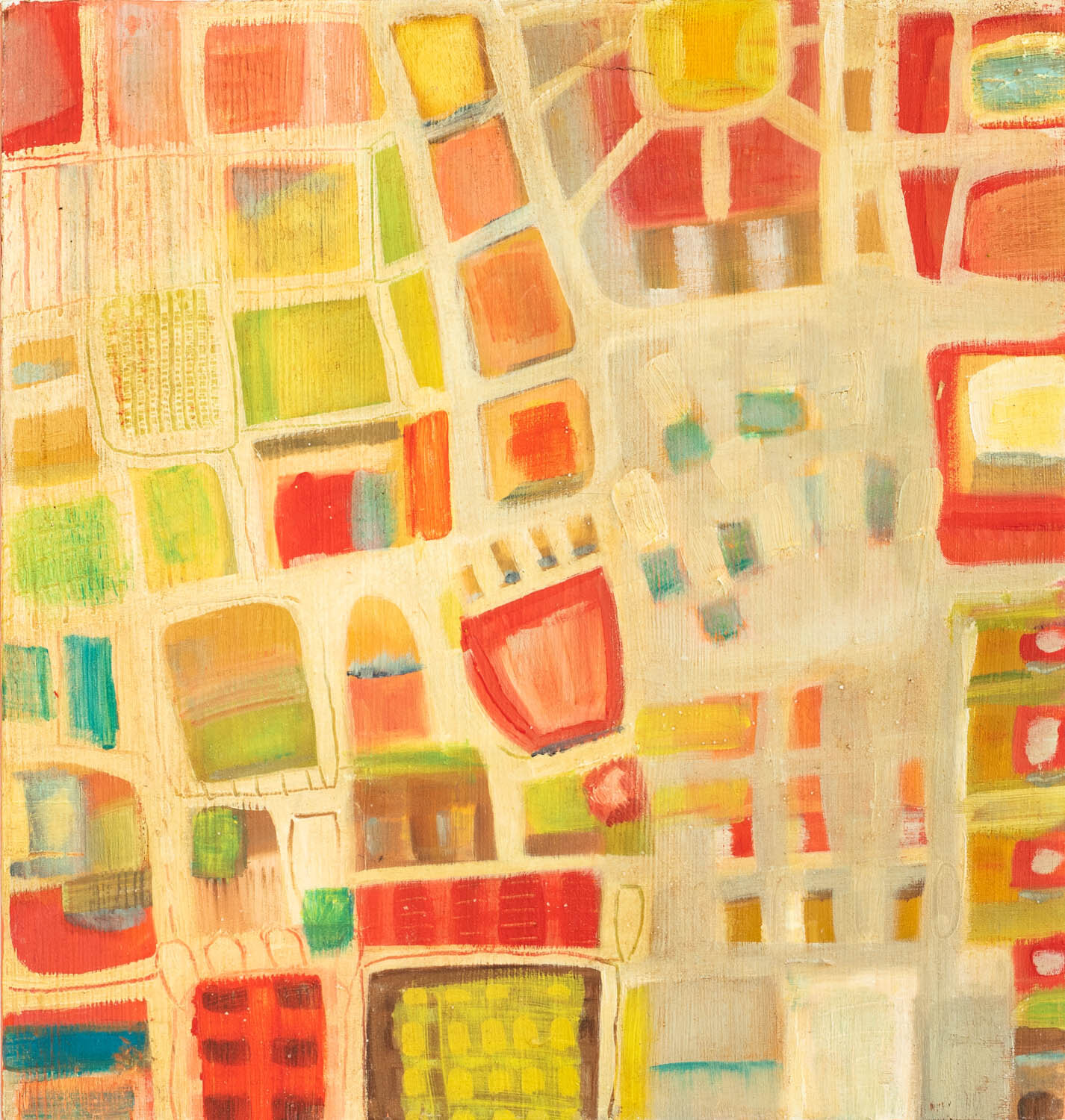 Container garden, 2014. Mixed media on wood panel. 12 in. x 11 in.