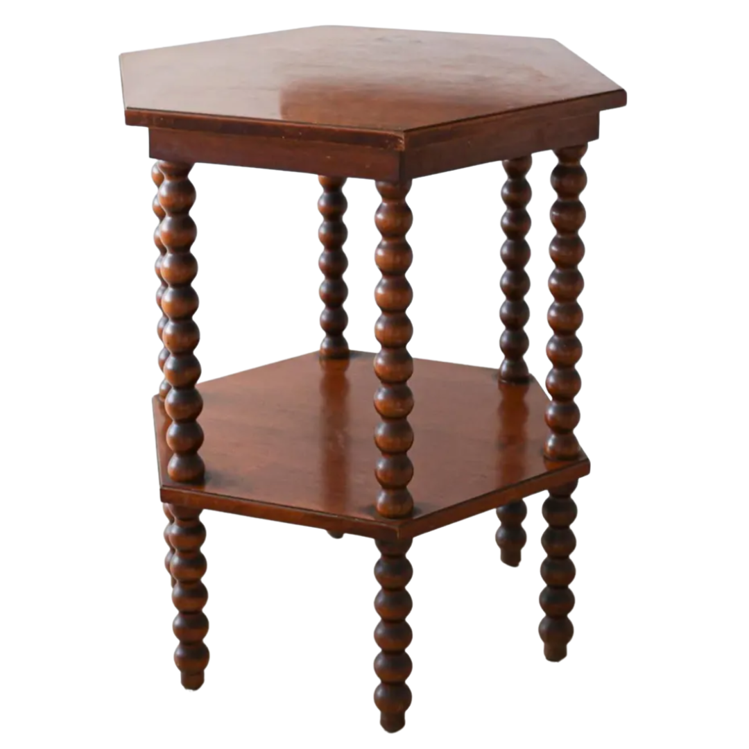 Antique Octagonal Bobbin Table