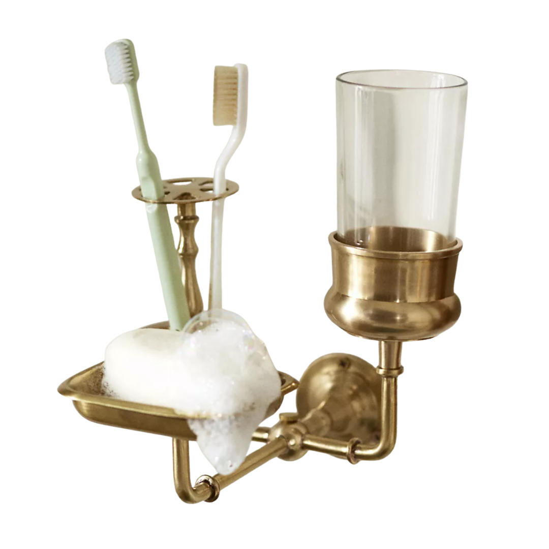 Brass Bathroom Organizer