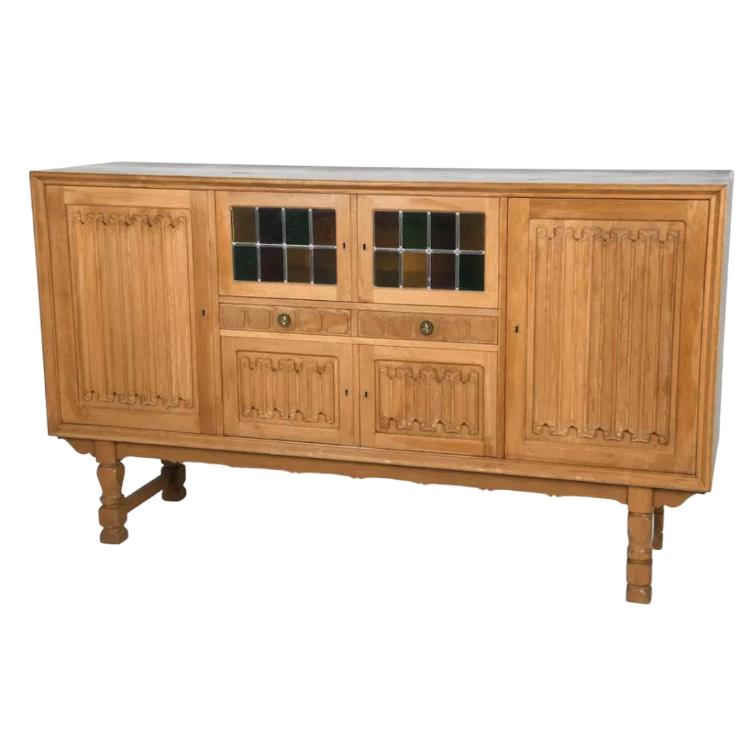 Vintage Danish Oak Credenza
