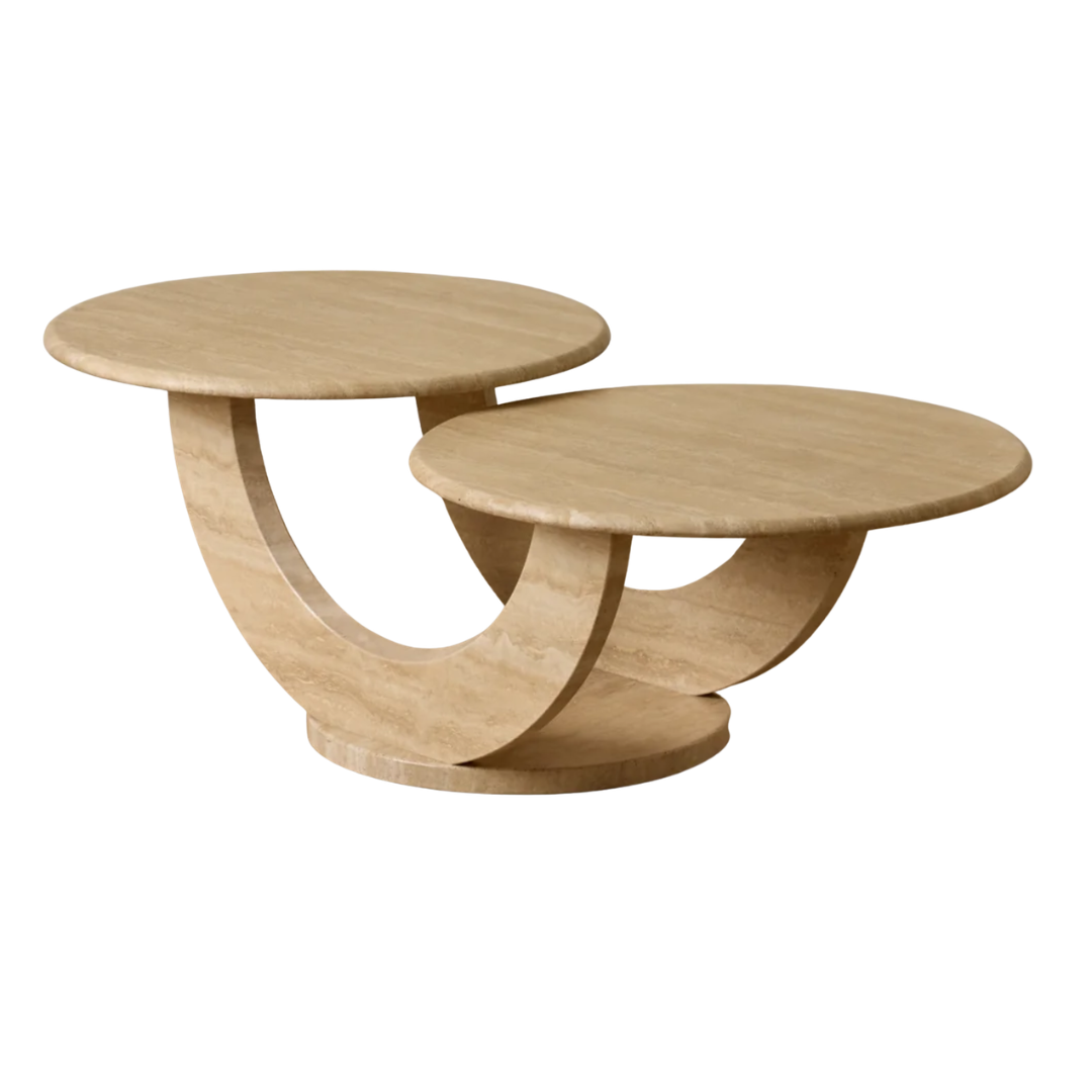 Travertine Arc Coffee Table