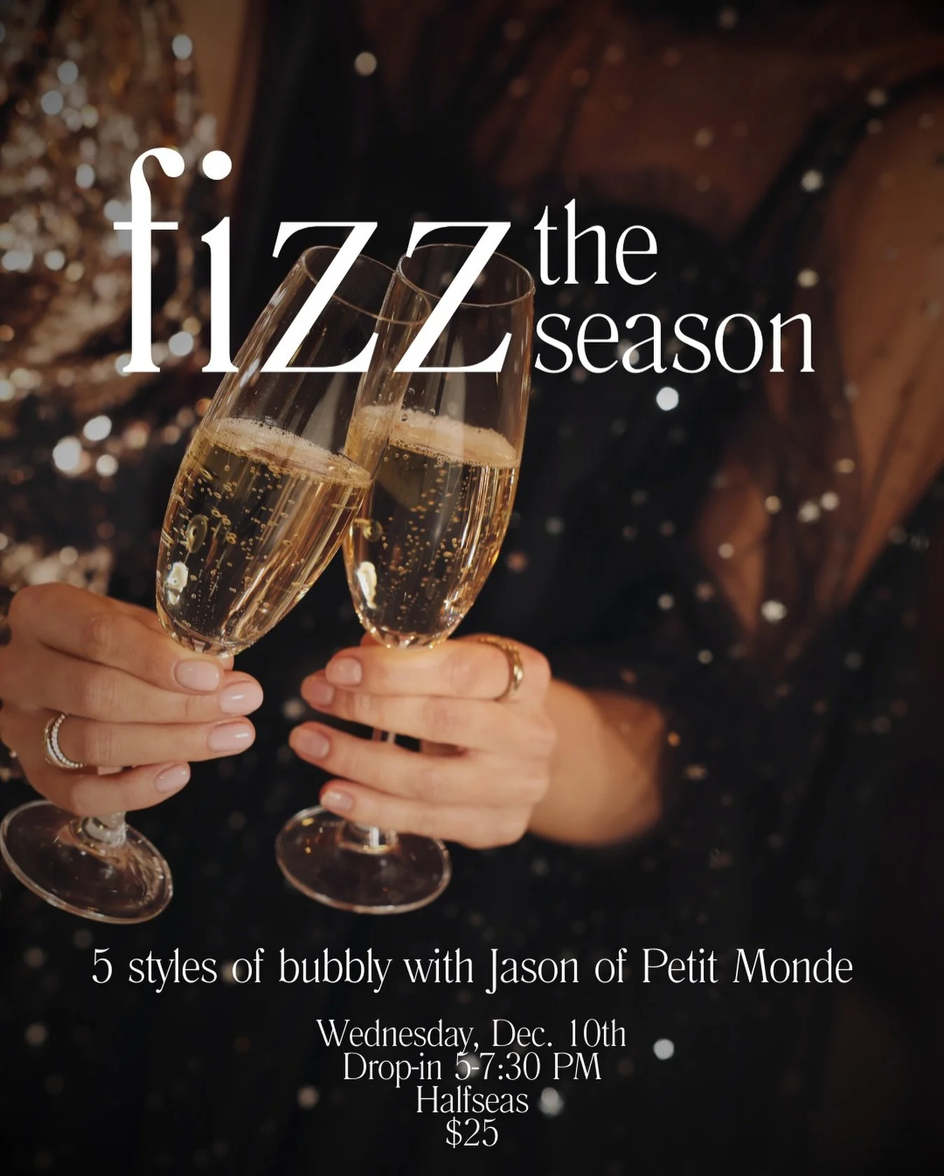 Join us for an effervescent evening of sparkling wines, storytelling, and hands-on wine education led by Jason of Petit Monde Wine Merchant.🥂

Tag a friend who deserves a bubbly night out 👯

You&rsquo;ll taste five distinct sparkling wines, from el