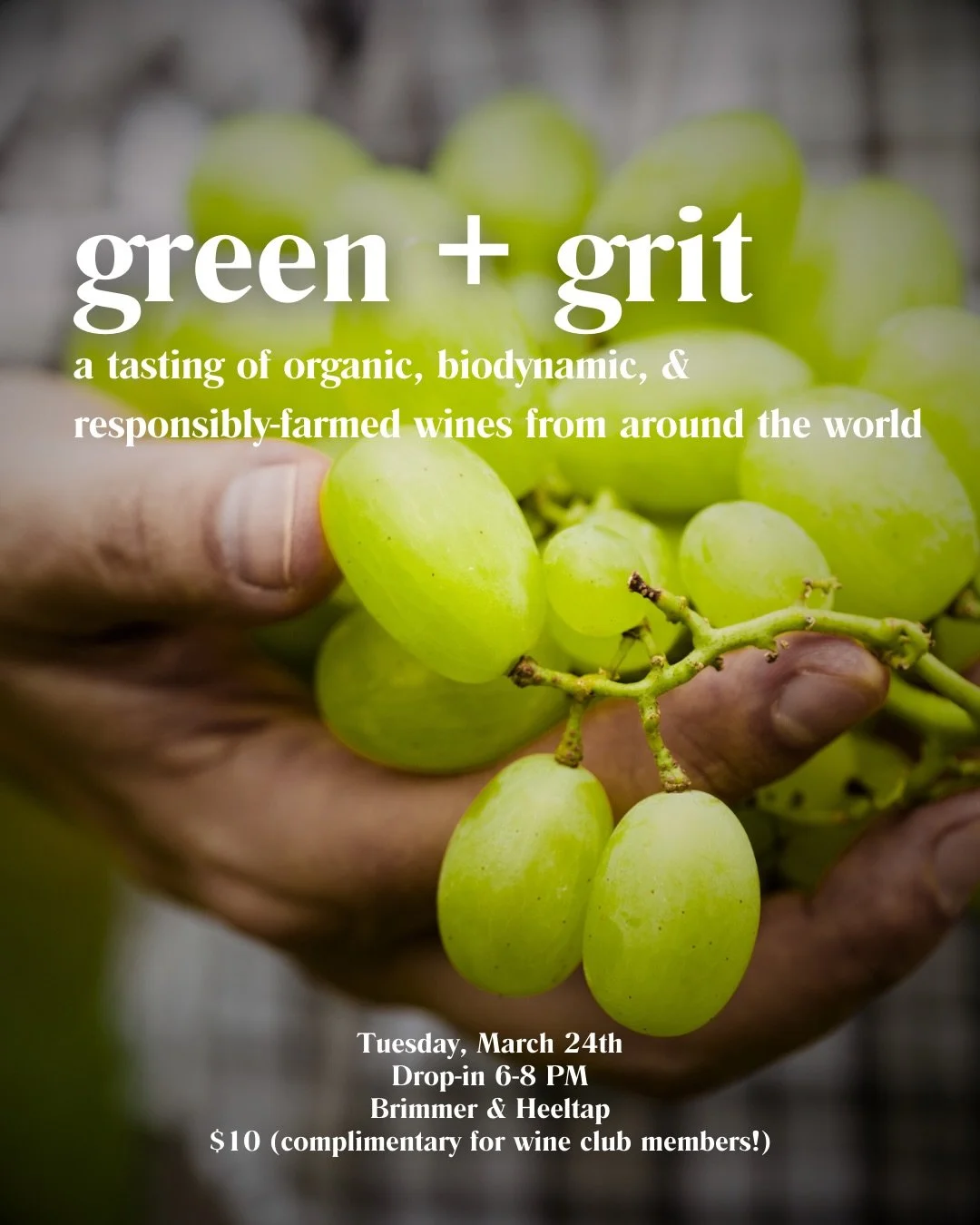 Wine tasting, but make it purposeful 🌱✨

This month&rsquo;s wine club selection is about intention&mdash;wines shaped by producers who farm with care and conviction.🍇

&ldquo;Green + Grit&rdquo; highlights bottles that are organic, biodynamic, or r