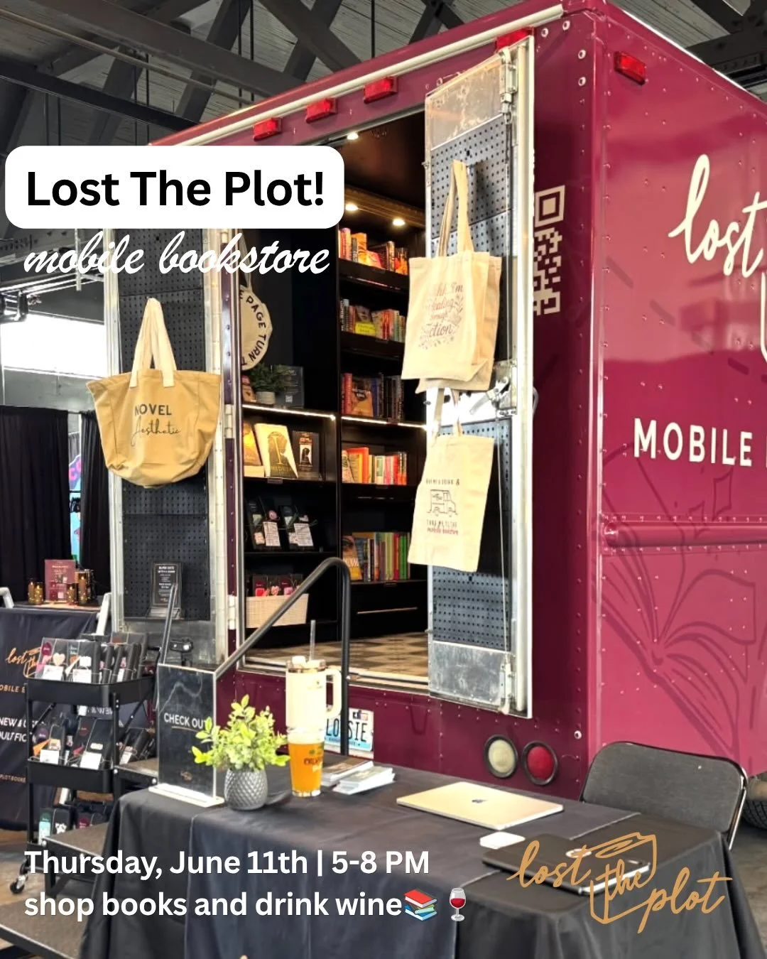 📚 TODAY! The book truck is rolling into Ballard. 🍷

From 5&ndash;8 PM, Lost The Plot! will be parked right outside our doors with a beautifully curated collection of books from marginalized voices, indie authors, and storytellers who deserve a spot