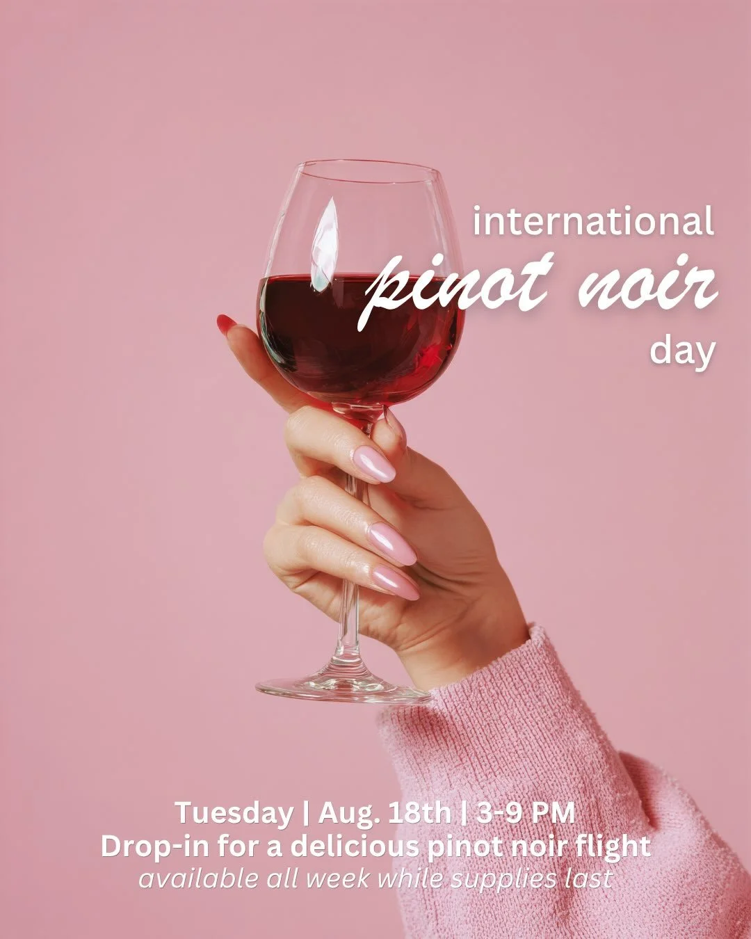 🍷 PINOT IS POURING. 🔮 THE WITCH IS OUT OF OFFICE.

Today is International Pinot Noir Day, so while our usual Tarot Tuesday is taking a little summer break, we&rsquo;ve got plenty of magic happening at Halfseas.

🍷 Pinot, Please! | 3&ndash;9 PM
Joi