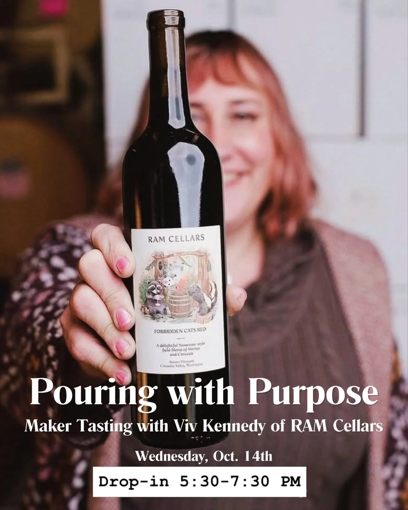 Meet the maker and taste wines with a story. 

Join us for a special evening with Vivienne Kennedy of RAM Cellars, a small-batch winery producing premium, low-intervention wines in Southeast Portland.🍇

Vivienne will guide us through three RAM Cella