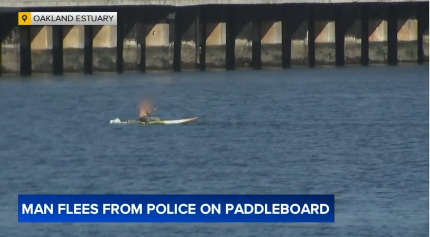 Yes, that's right, suspected burglar tries to flee from police on a paddleboard and is caught by police. 

Guess he should have attended our level up clinics! 

https://abc7news.com/post/suspected-car-burglar-arrested-alameda-attempting-escape-police