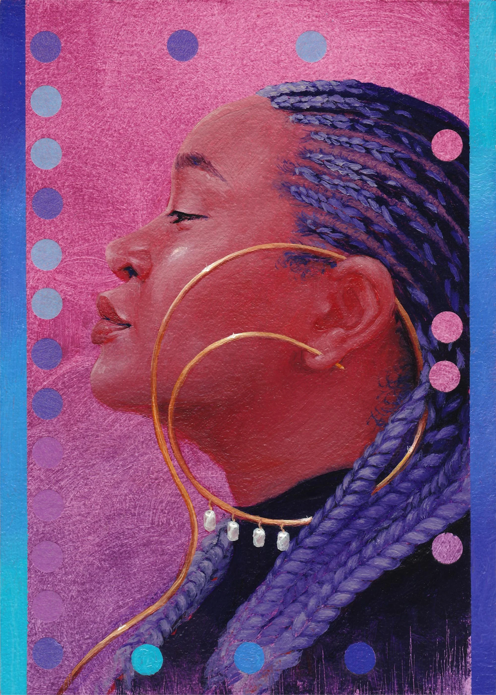 Figure Study no. 6. 
Oil and Masking tape on panel. 5x7in.