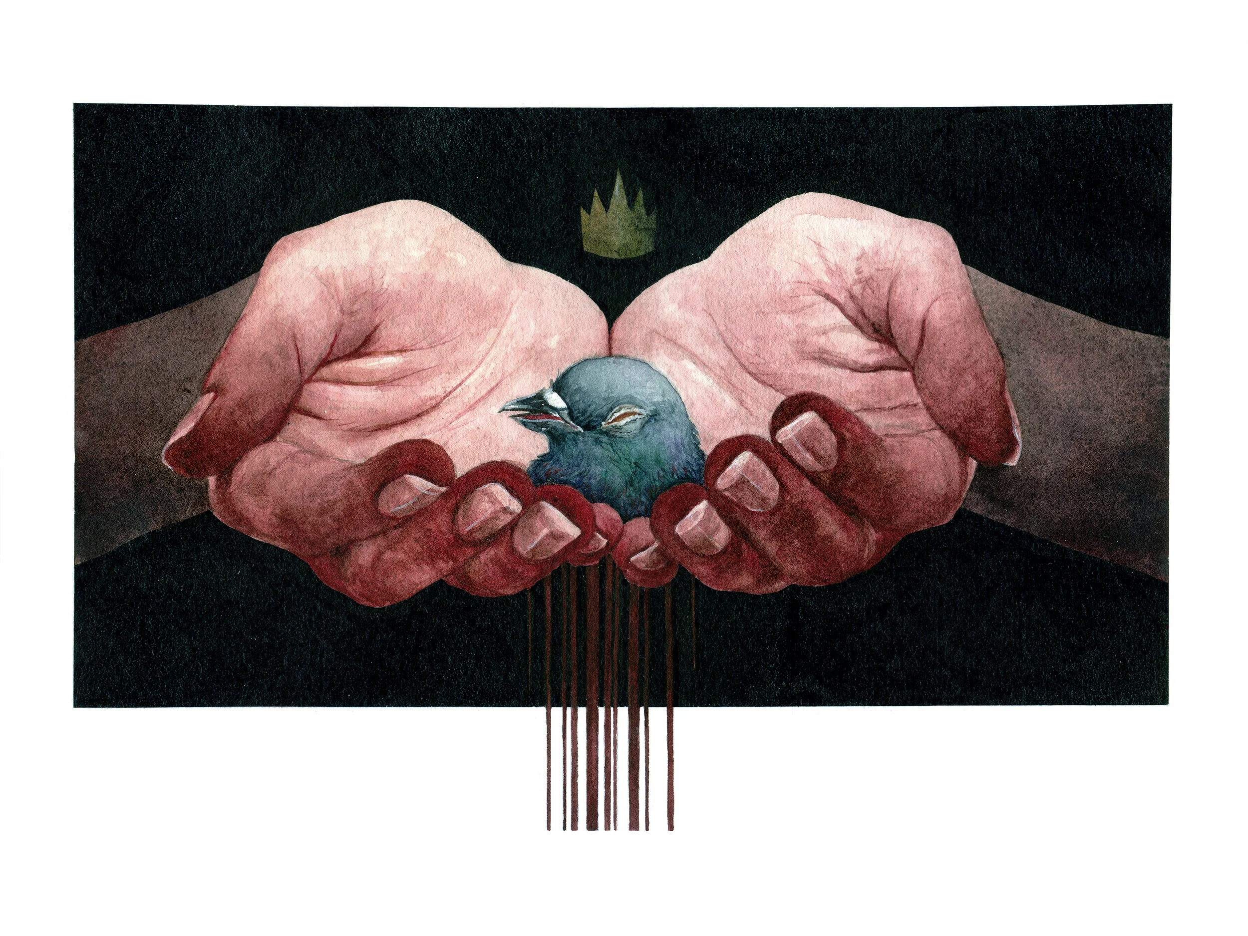 Hand Study no. 22, Hereditary. Watercolor on paper. 14x11in.