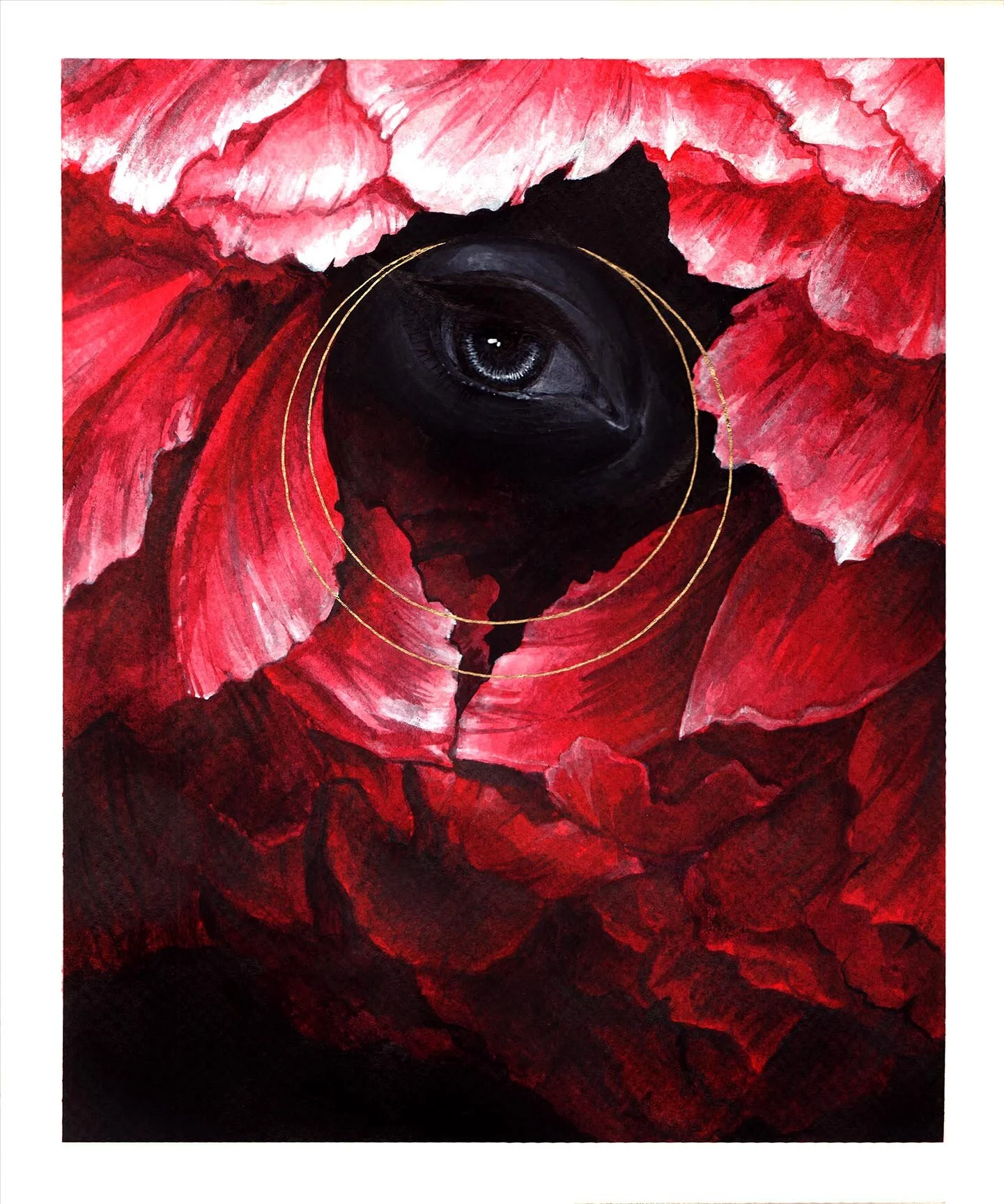 We're Not Here. Watercolor and ink on paper. 8x10in