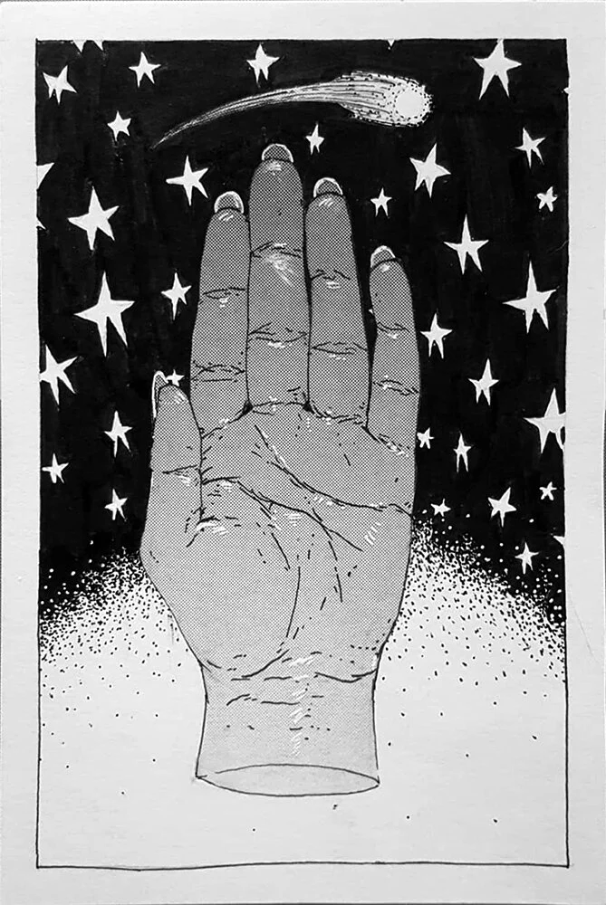 Ink and Screentone on paper. 3x4in
