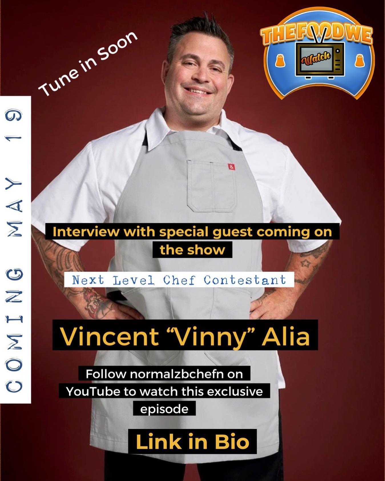 The firefighter Vinnie, started his cooking in the firehouse and then entered the competition called &ldquo;Next Level Chef&rdquo;. Hear his story here @thefoodwewatchpod dropping May 19th at 12pm @vindog9 @nextlevelcheffox @foodclubfox 
@normalzbche