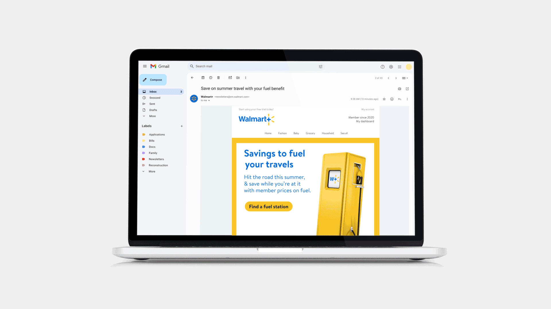 Walmart+ Fuel Notification and Email