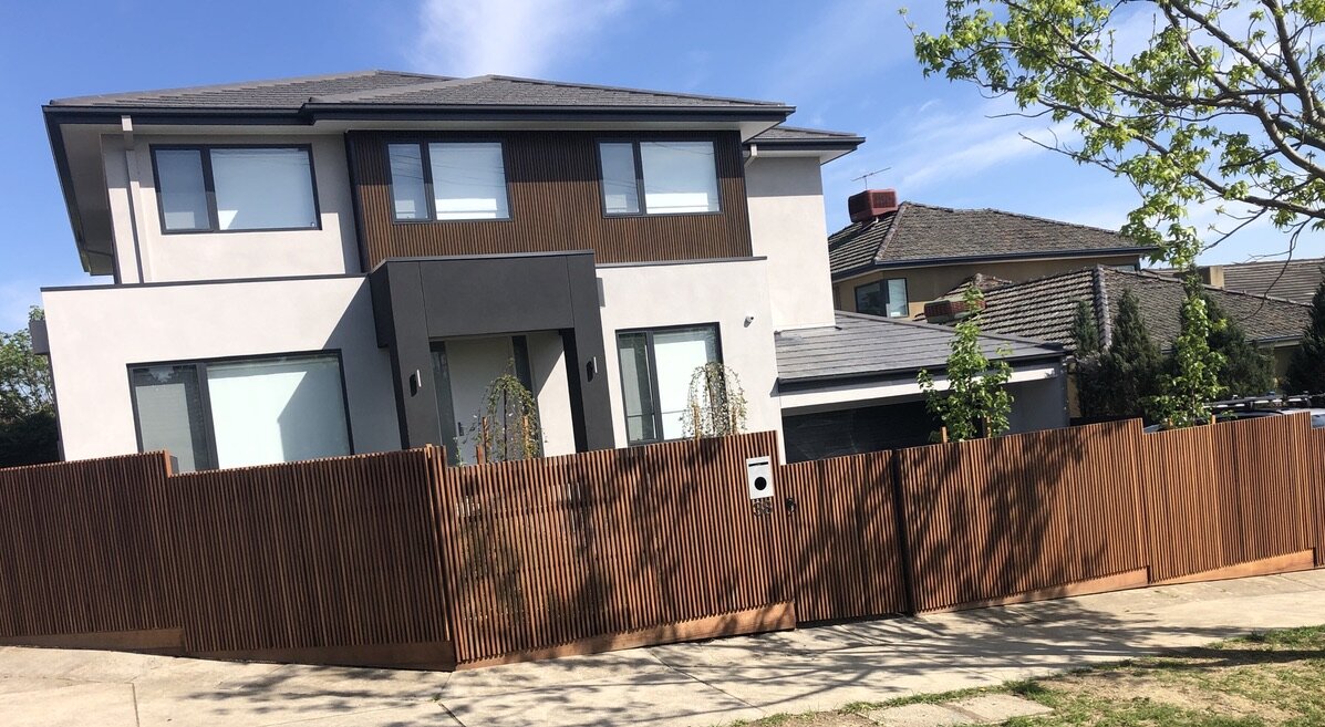 Timber slat fence