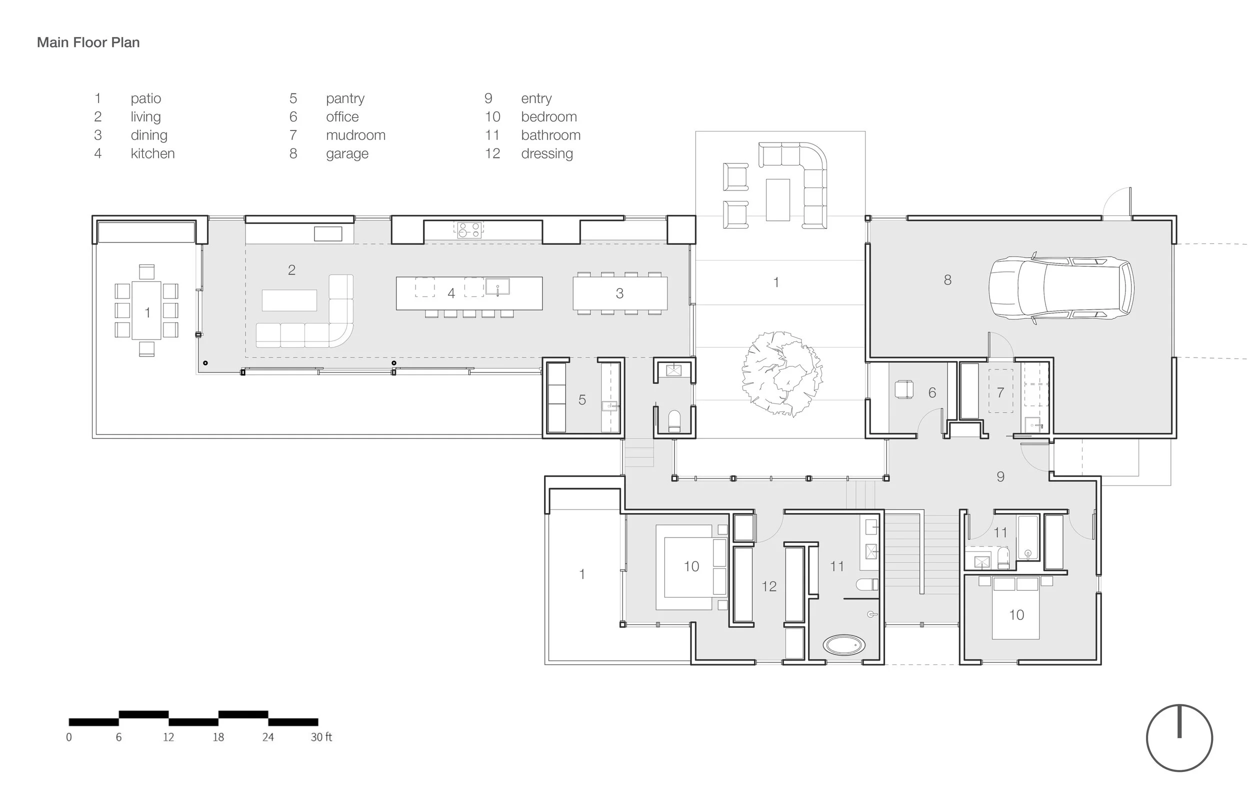 Main floor plan of Kinglet Perch