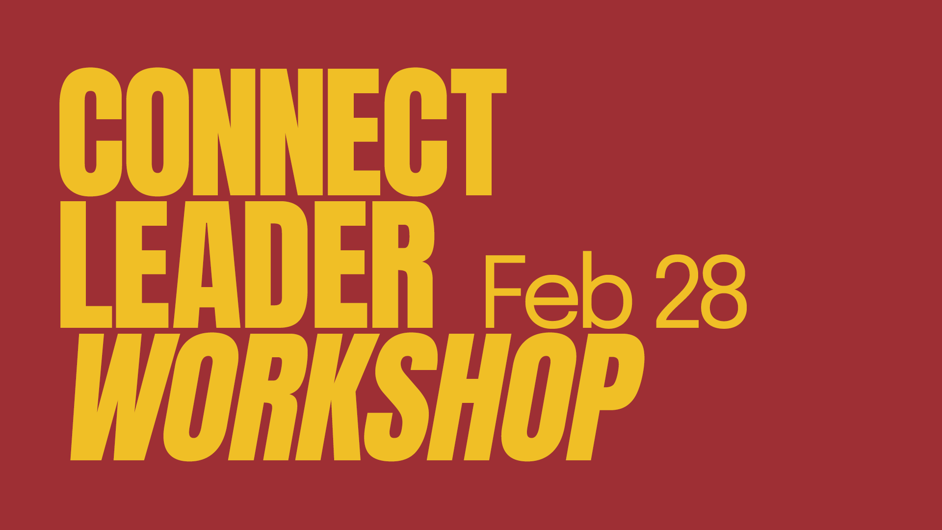 Connect Leader Workshop