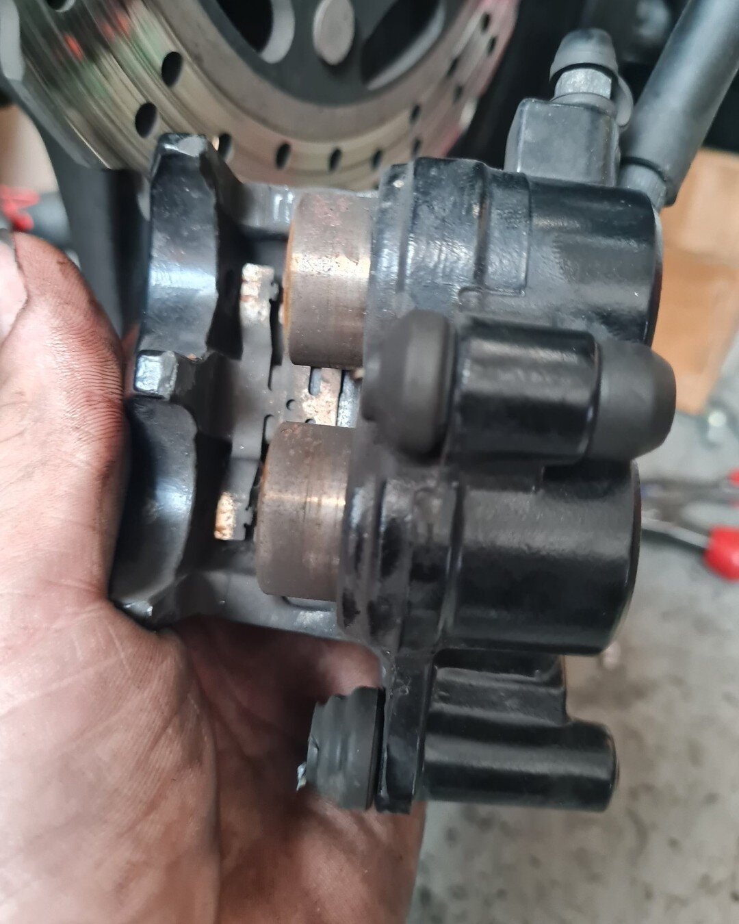 Fitting new pads on a motorcyle is not as simple as all other vehicles. We go above and beyond to do a brake calliper sercice when we fit new pads. Buffing the pistons and greasing thw sliders is a must dont be fooled by brakes being &quot;simple&quo