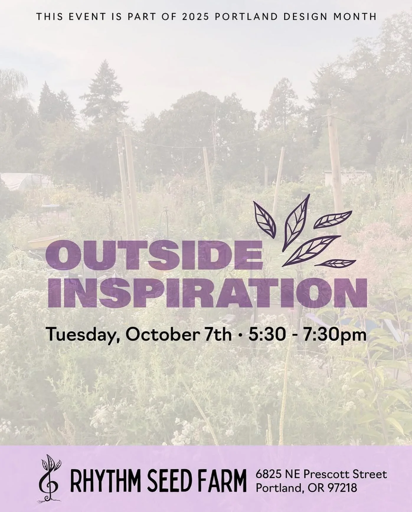 Free casual networking in an outdoor setting while exploring and sharing ways of gathering inspiration away from our screens. 🌟

Come join us on Tuesday, October 7 at 5:30 PM for a day of creativity and connection. Get ready to be inspired by nature