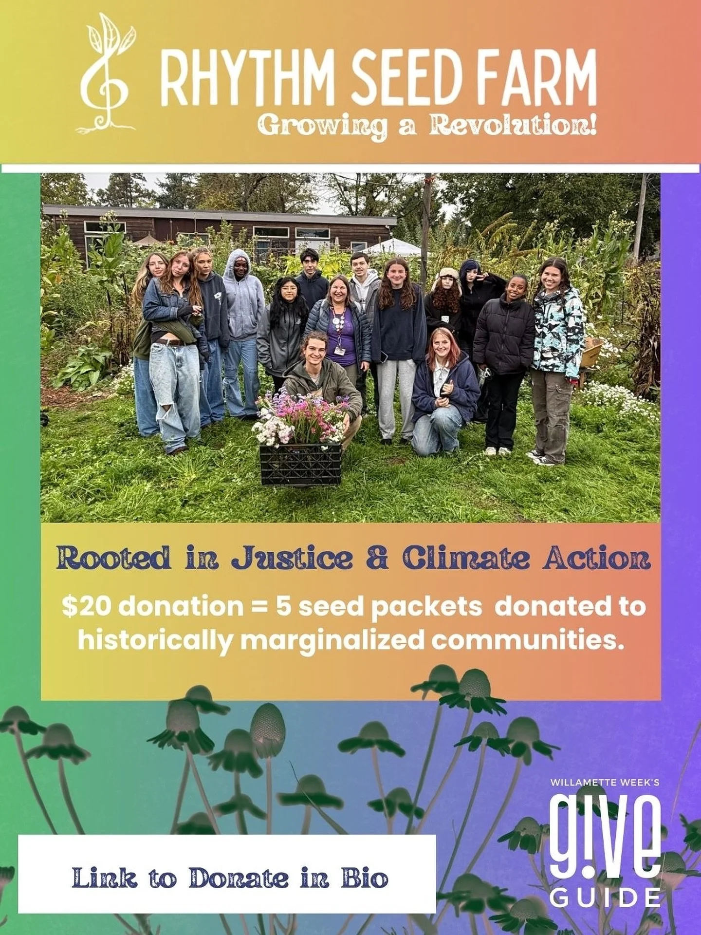 Rhythm Seed Farm is grateful to partner with Willamette Week&rsquo;s @giveguide this year to grow change, build community, and support local impact.

Give Guide has helped raise millions of dollars for Portland nonprofits &mdash; including $8.86 mill