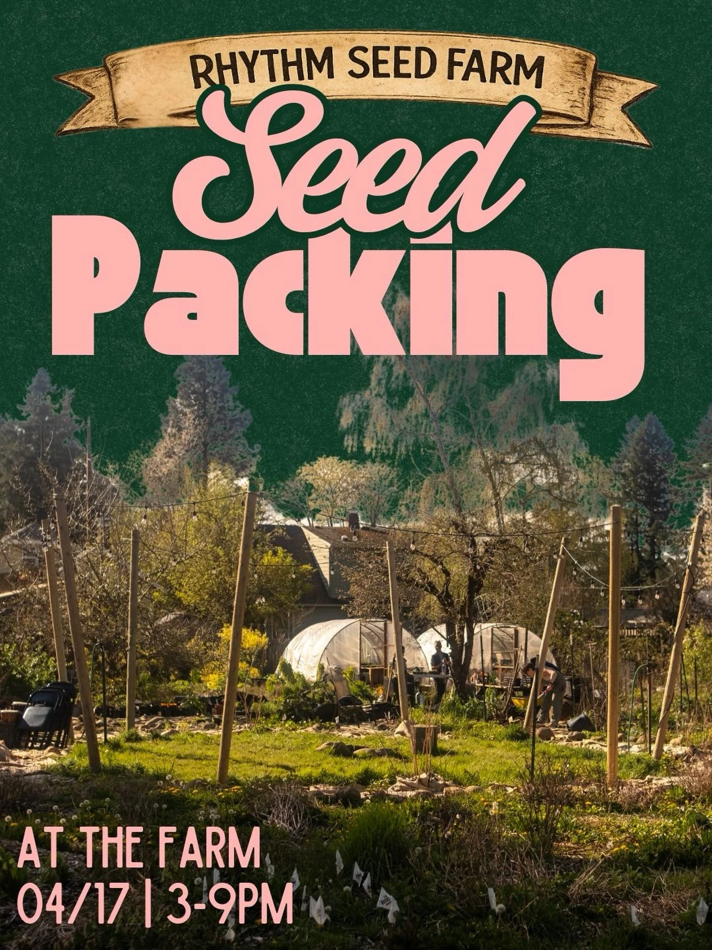 Seed Packing/Work Party at the farm this Friday 4/17 3-9PM 🌱 w/ fireside music jam after the sun goes down 

We have lots of seeds to pack, seeds to plant, compost to move, burlap to lay, and generally a million things to do on the farm this week! S