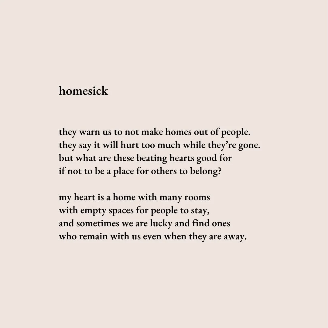 A poem for when you miss someone ❤️. (I think this poem might be ten years old, how crazy!)