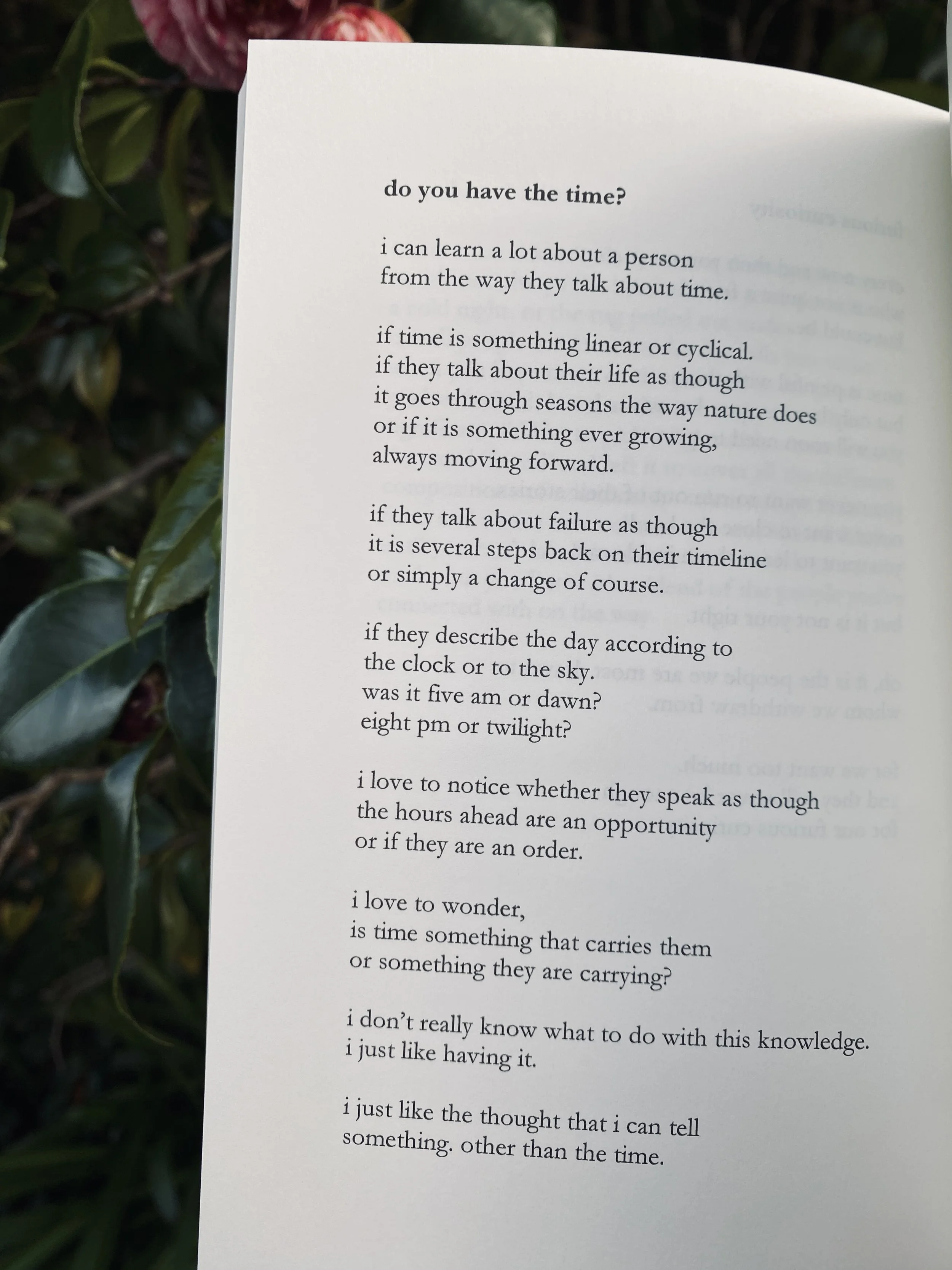 do you have the time poem from the garden that you're growing