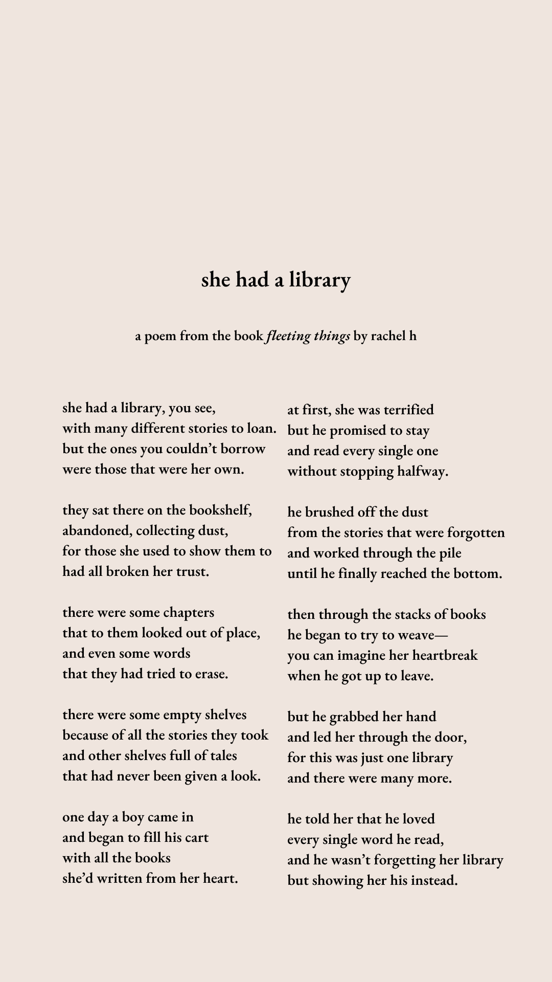 she had a library idea pin poem