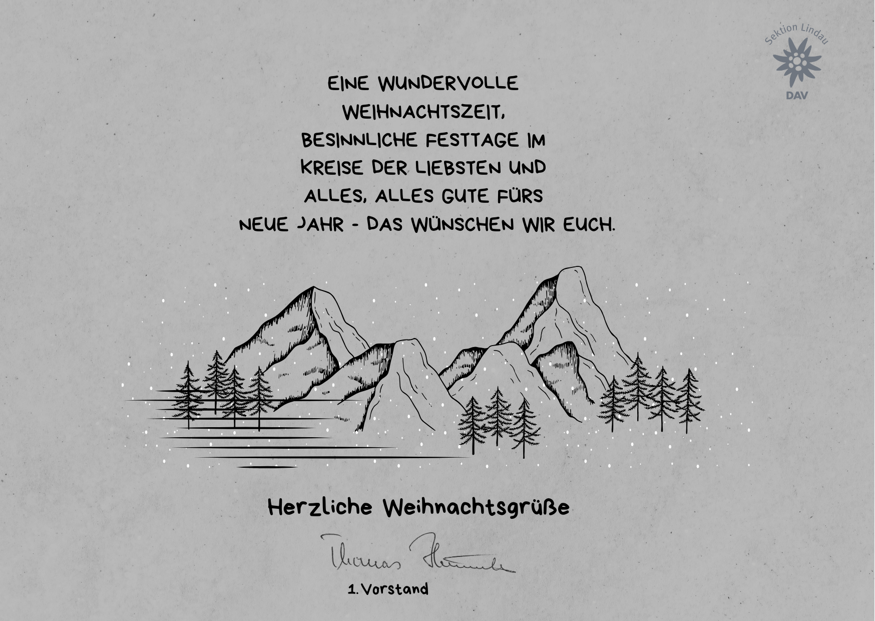 Weihnachtskarte mit Bergen 2025