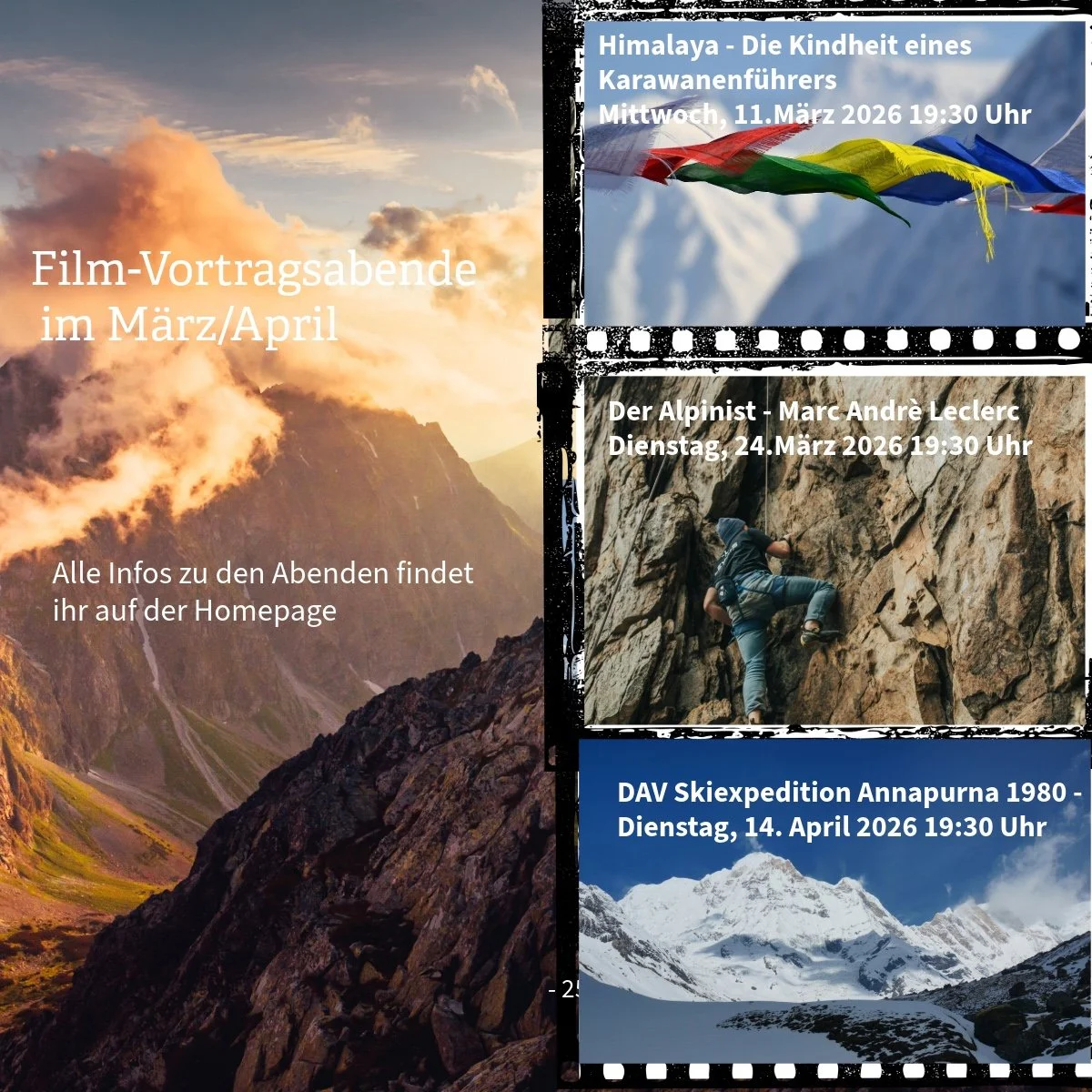 Film-/Vortragsabende März / April 2026