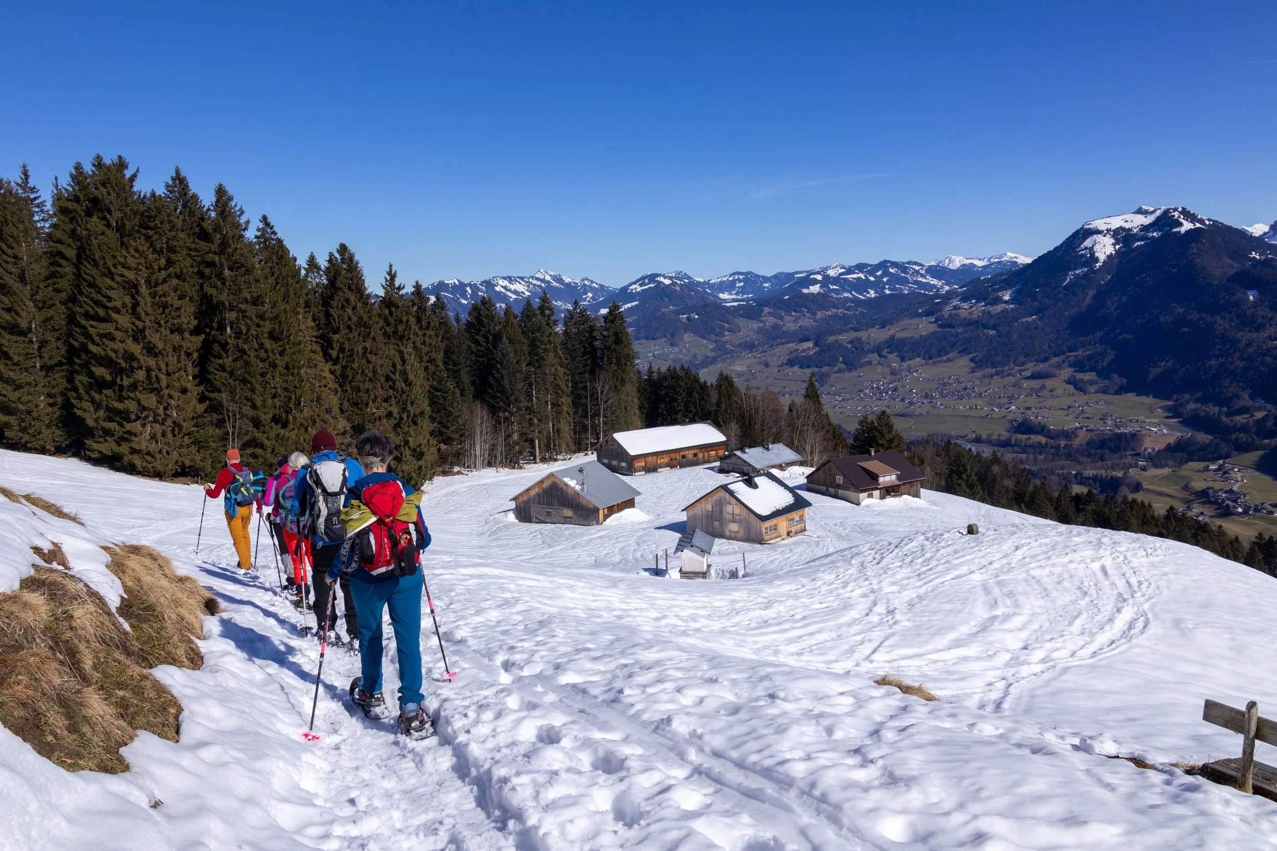 02_Senioren_Schneeschuhtour_20260225_Boedele_Abstieg über Hütten