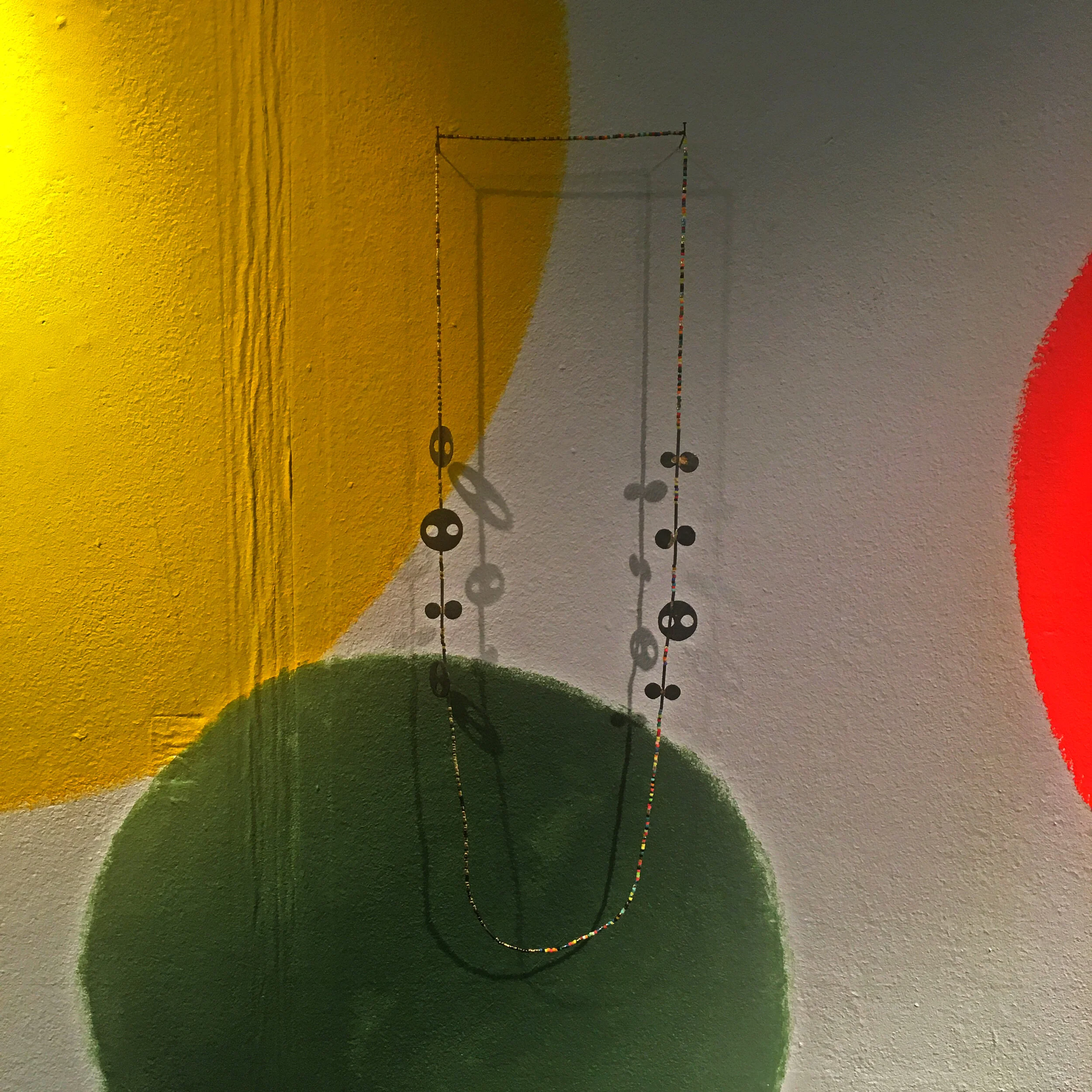 Carnival - Materials: silver, gold, Japanese glass beads, nylon thread.