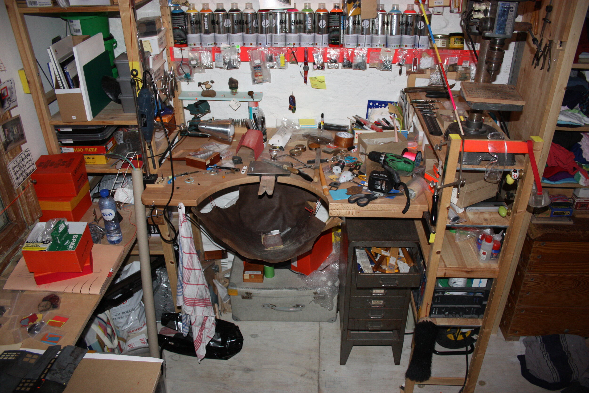 My first studio right after I graduated at the Gerrit Rietveld Academy. Just moved to a historical, squatted house in the Spuistraat 219-3 in Amsterdam. My studio was in one of the corners of the living room. I lived and worked there from 2010 to 201