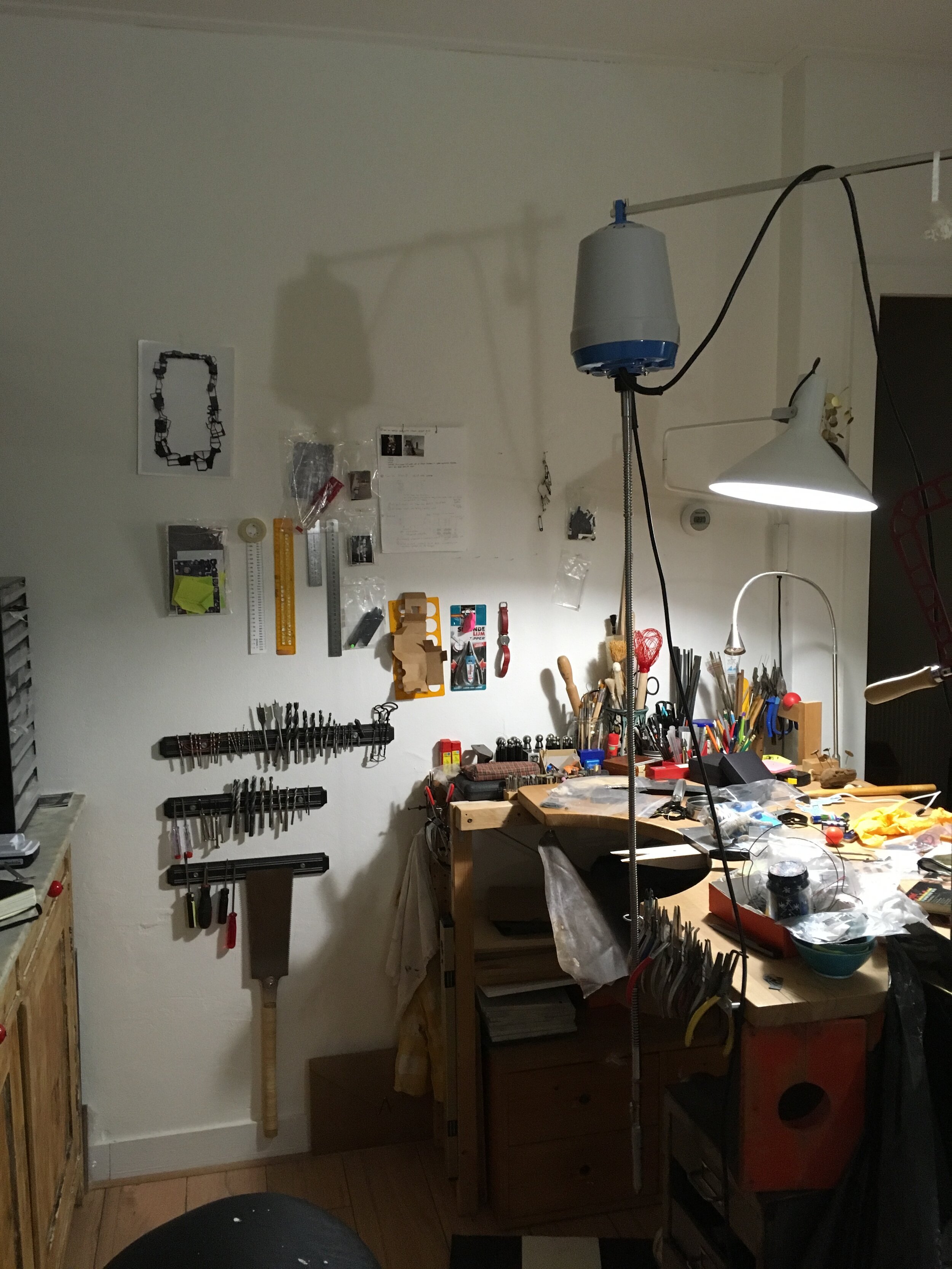 My studio space on the Vrijdheidslaan 32-3, Amsterdam. We just moved together and one of the living rooms was my studio for a little while. 2016-2017
