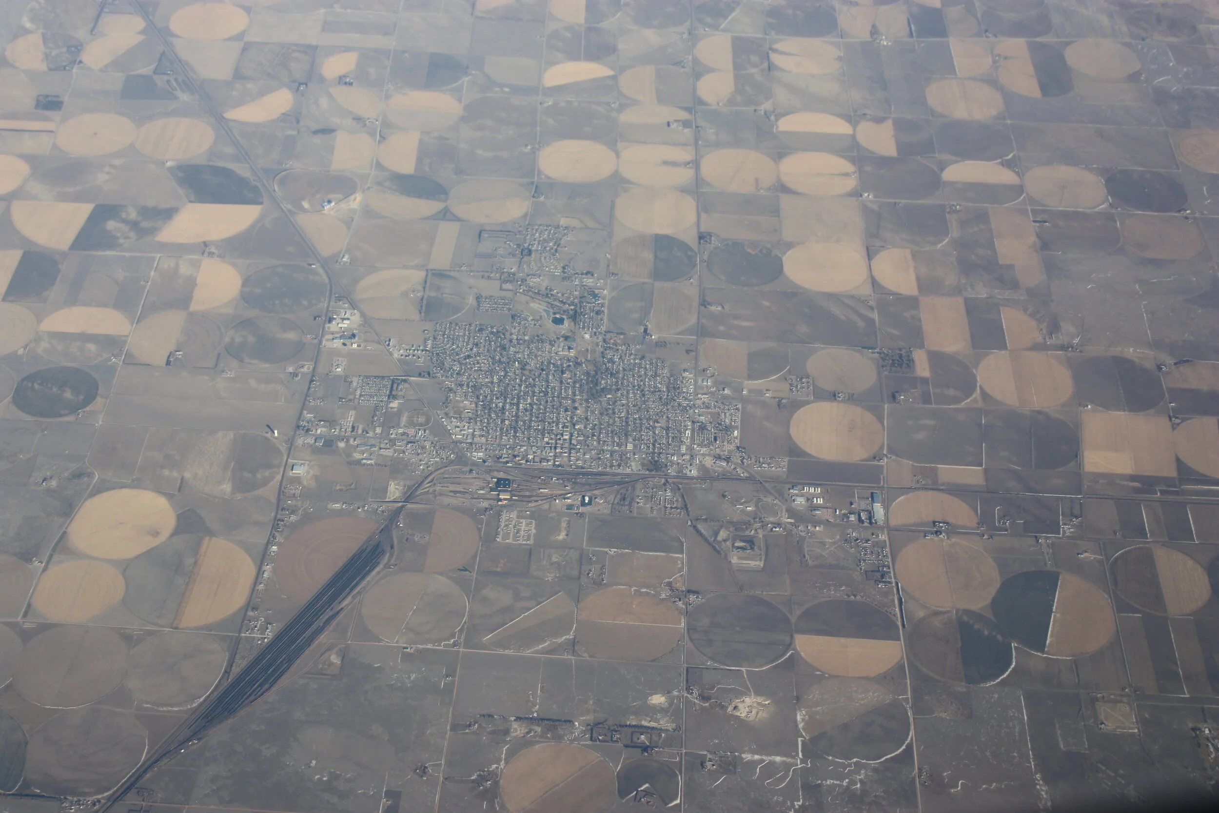 Colorado, USA from the air. I guess these are irrigation circles. 
