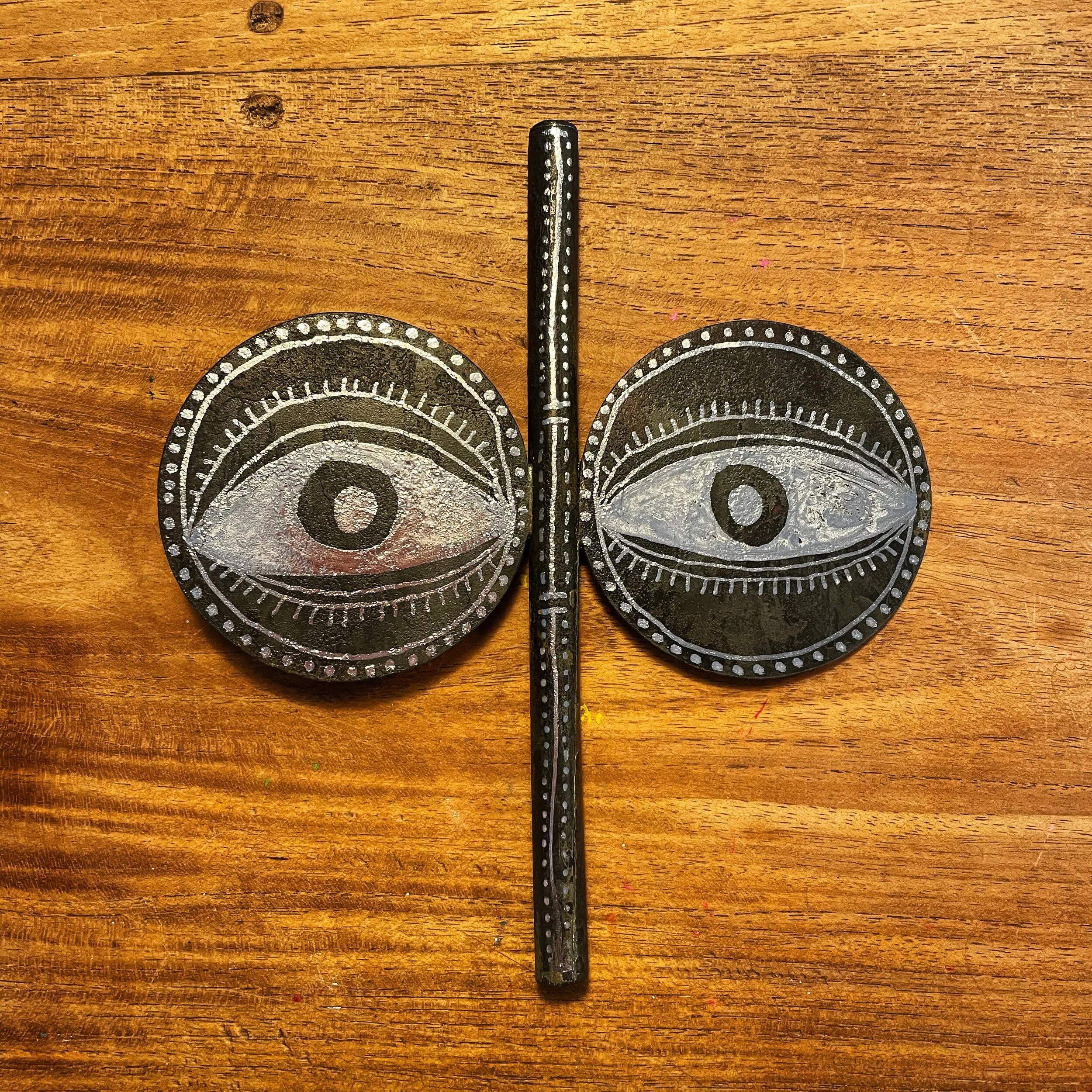 pendant in progress - Totem II. - Materials: zinc, paint - private collection 