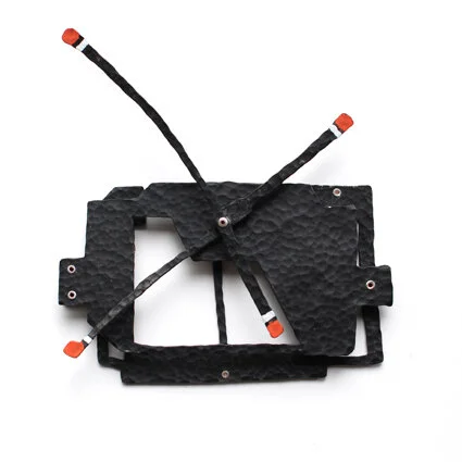 Mill - Materials: steel, silver, aluminium, paint - kinectic as the 'propellers' are moving