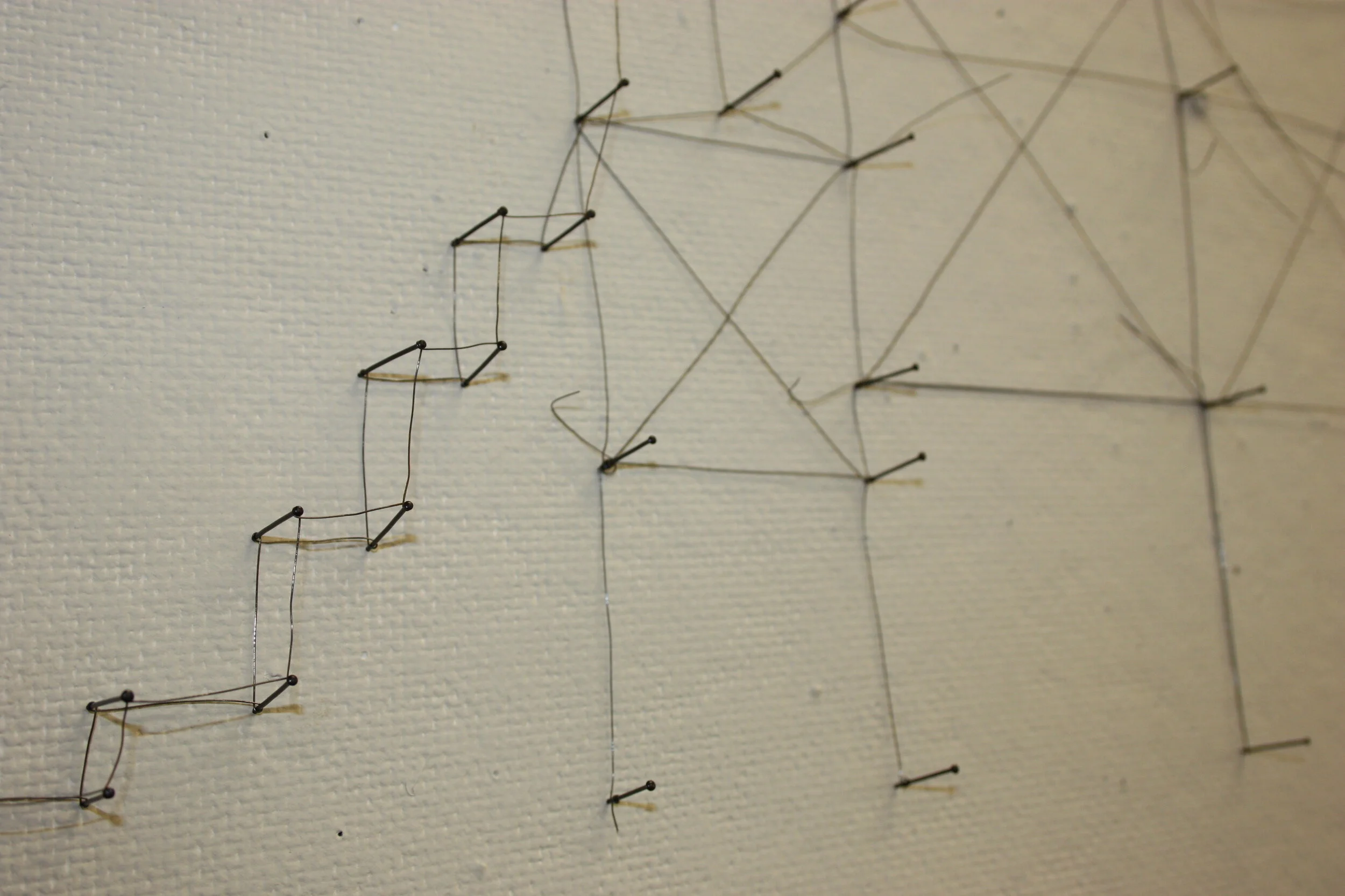 steel pins, wire