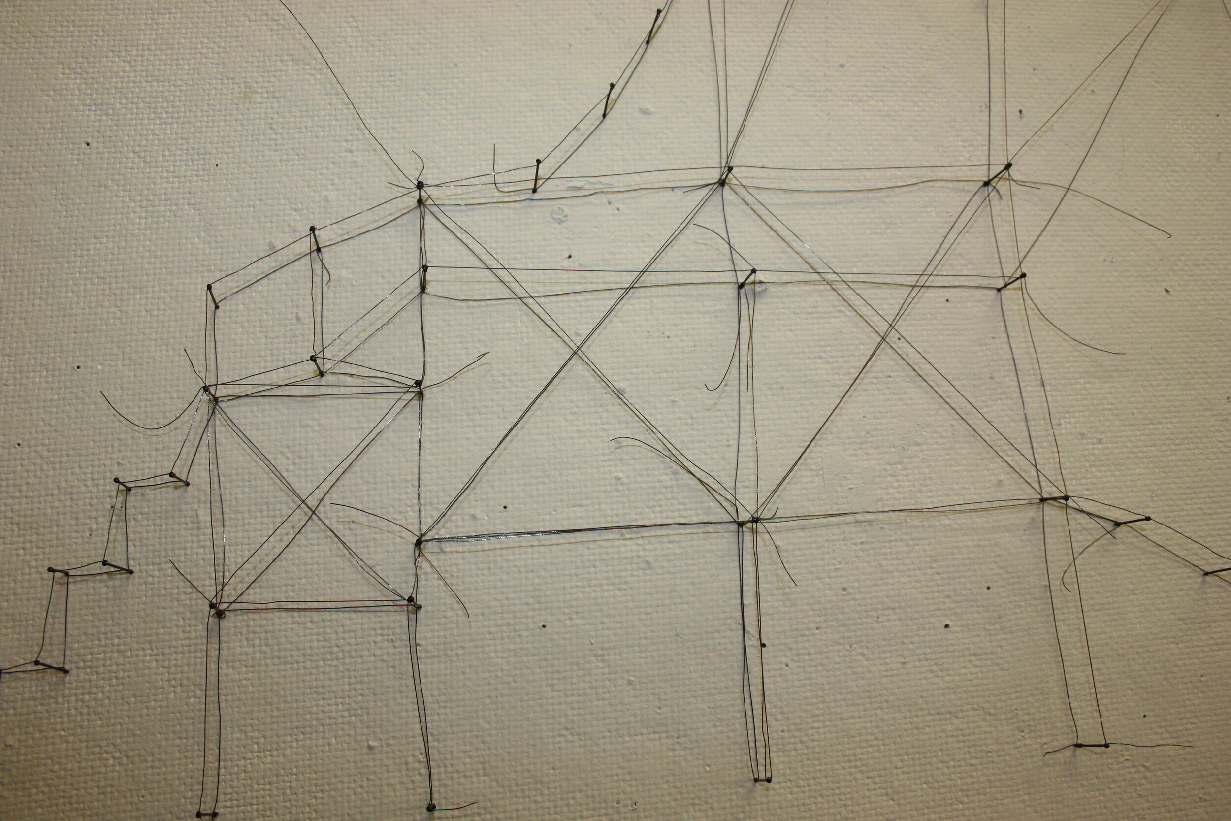 steel pins, wire
