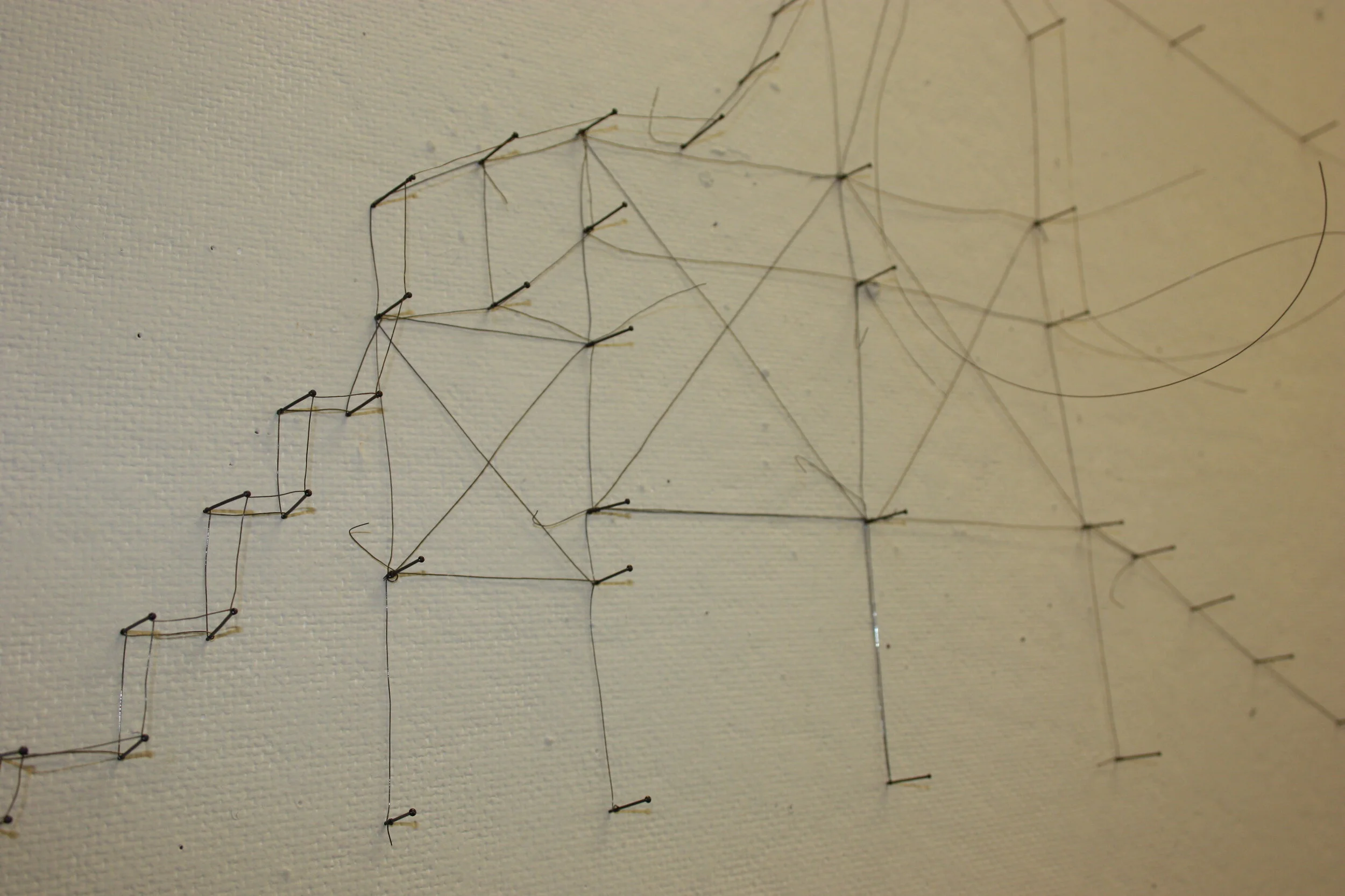 steel pins, wire