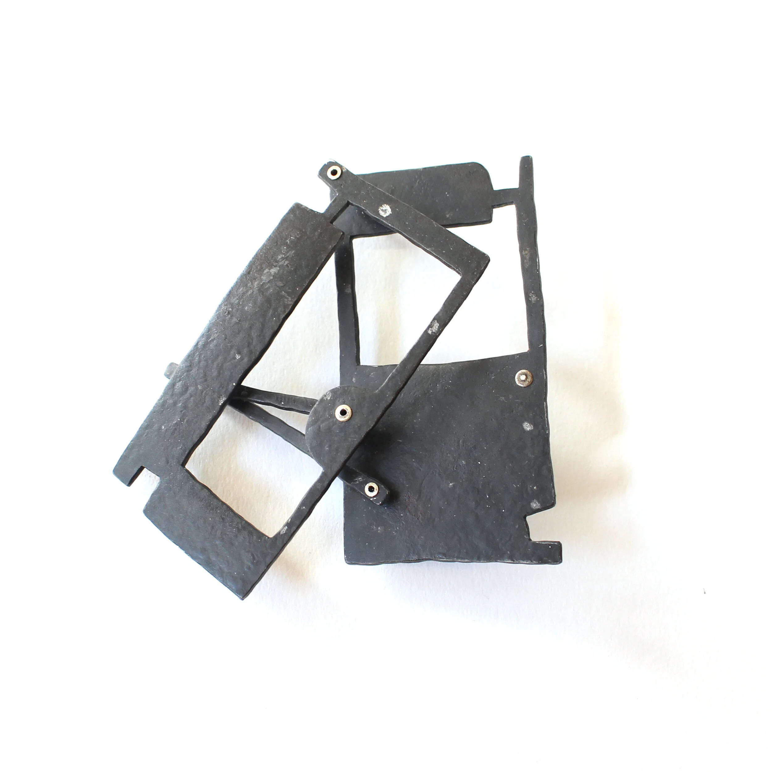 House I. - Materials: steel, silver, aluminium - kinetic brooch