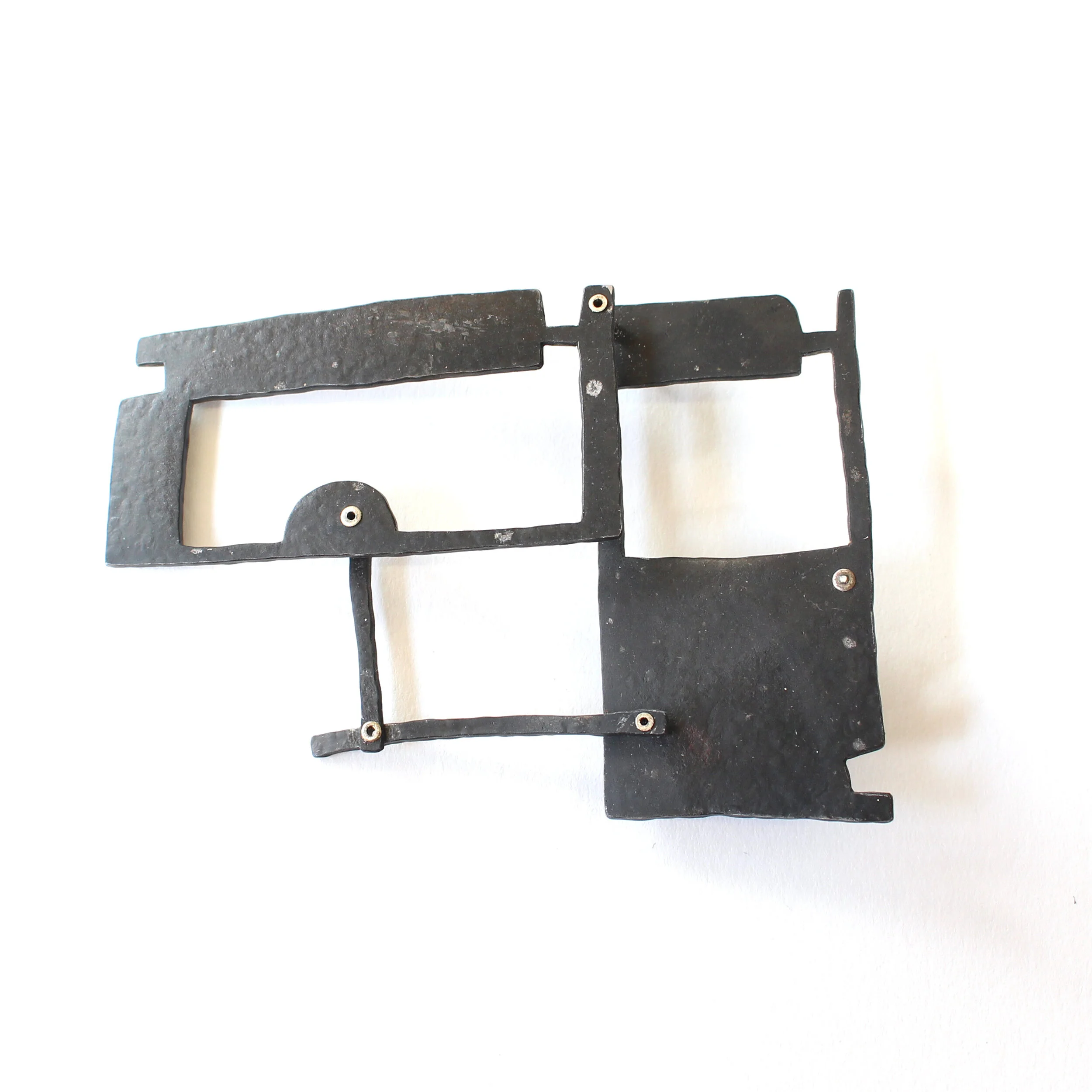 House I. - Materials: steel, silver, aluminium - kinetic brooch