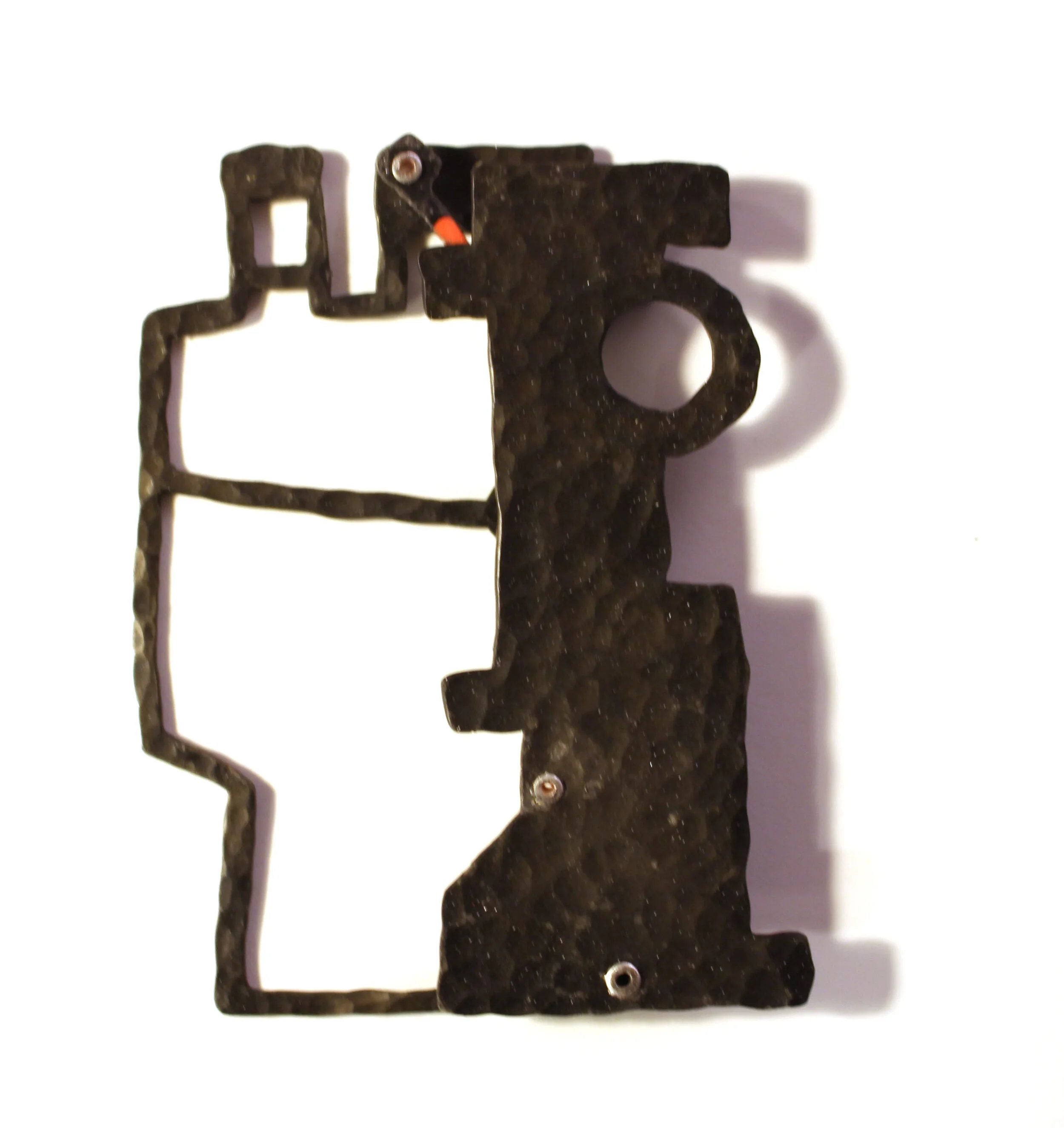 Harbour Works I. - Materials: steel, silver, aluminium, paint - kinetic brooch
